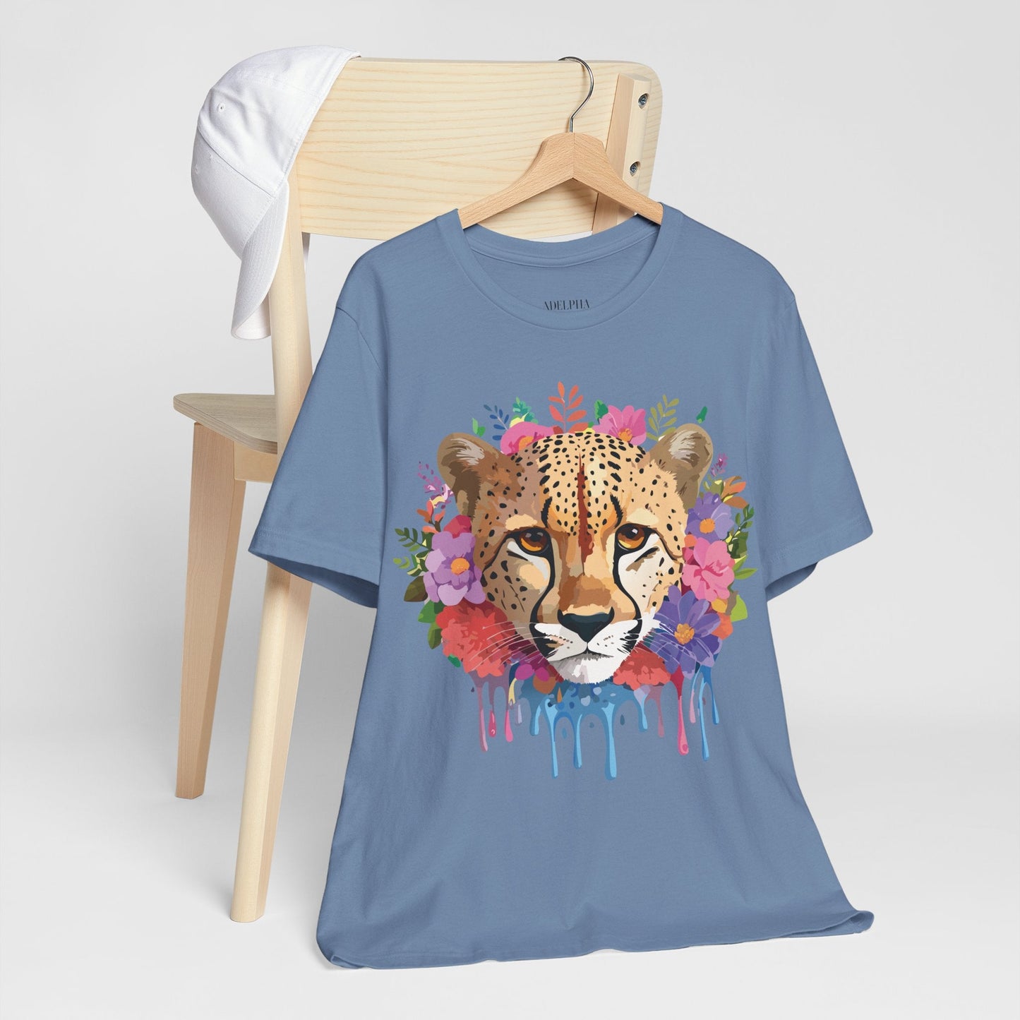 Adelpha Cheetah Graphic Tee Unisex Short Sleeve Art Shirt Original Artwork