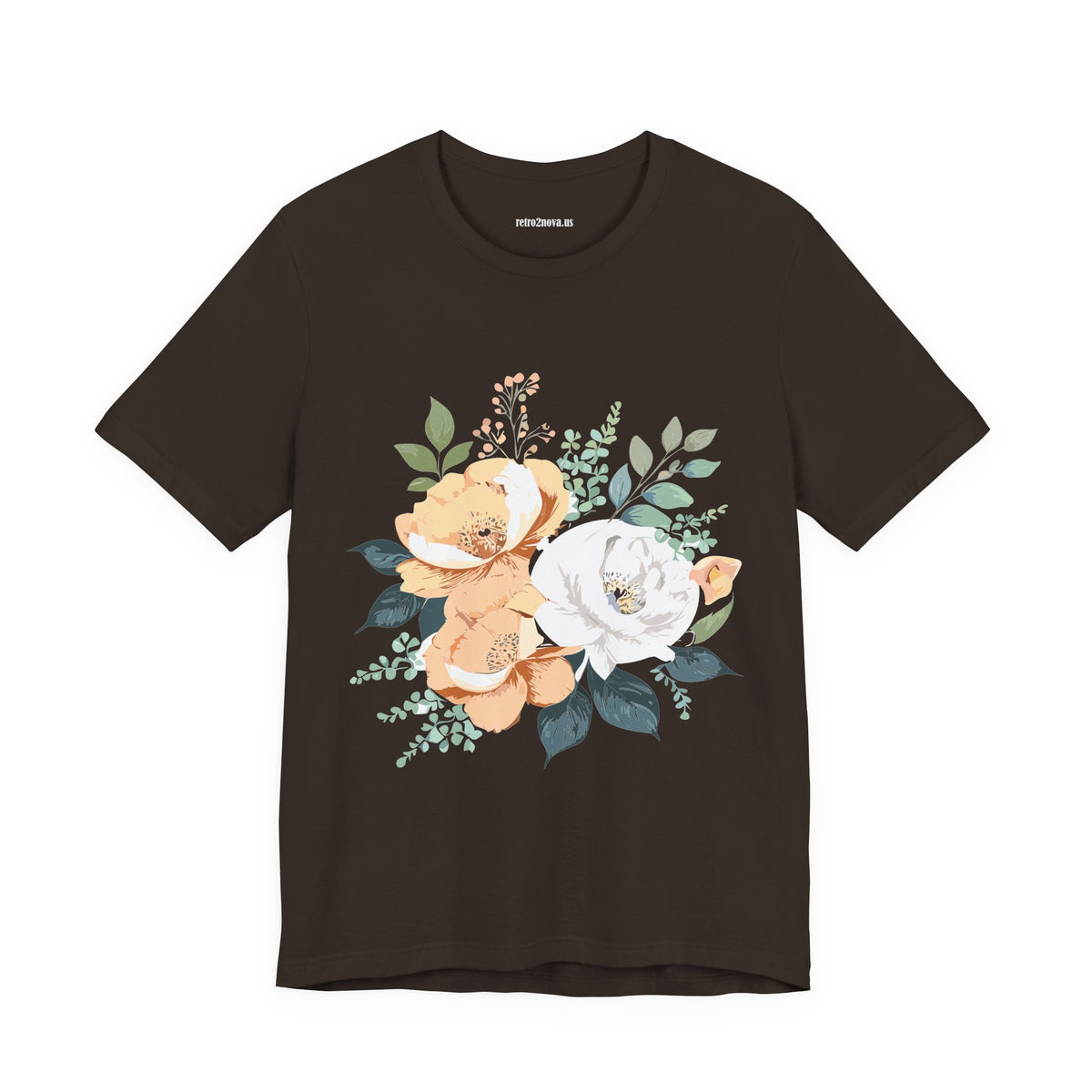 Floral Graphic Unisex Cotton Bella+Canvas Tee with Flowers Design ab14
