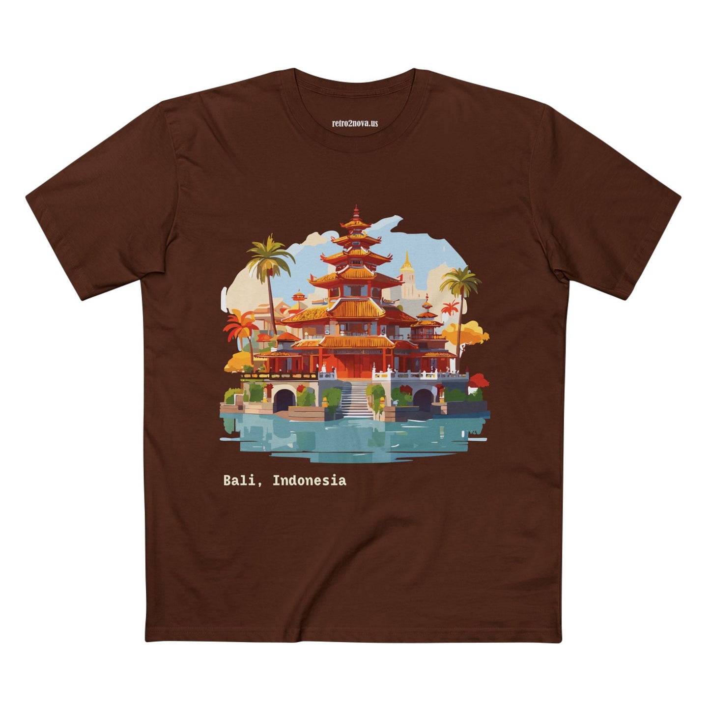 Travel Shirt Bali Tourist Unisex Premium Cotton Art Design Tee By Retro2Nova Collection Edition