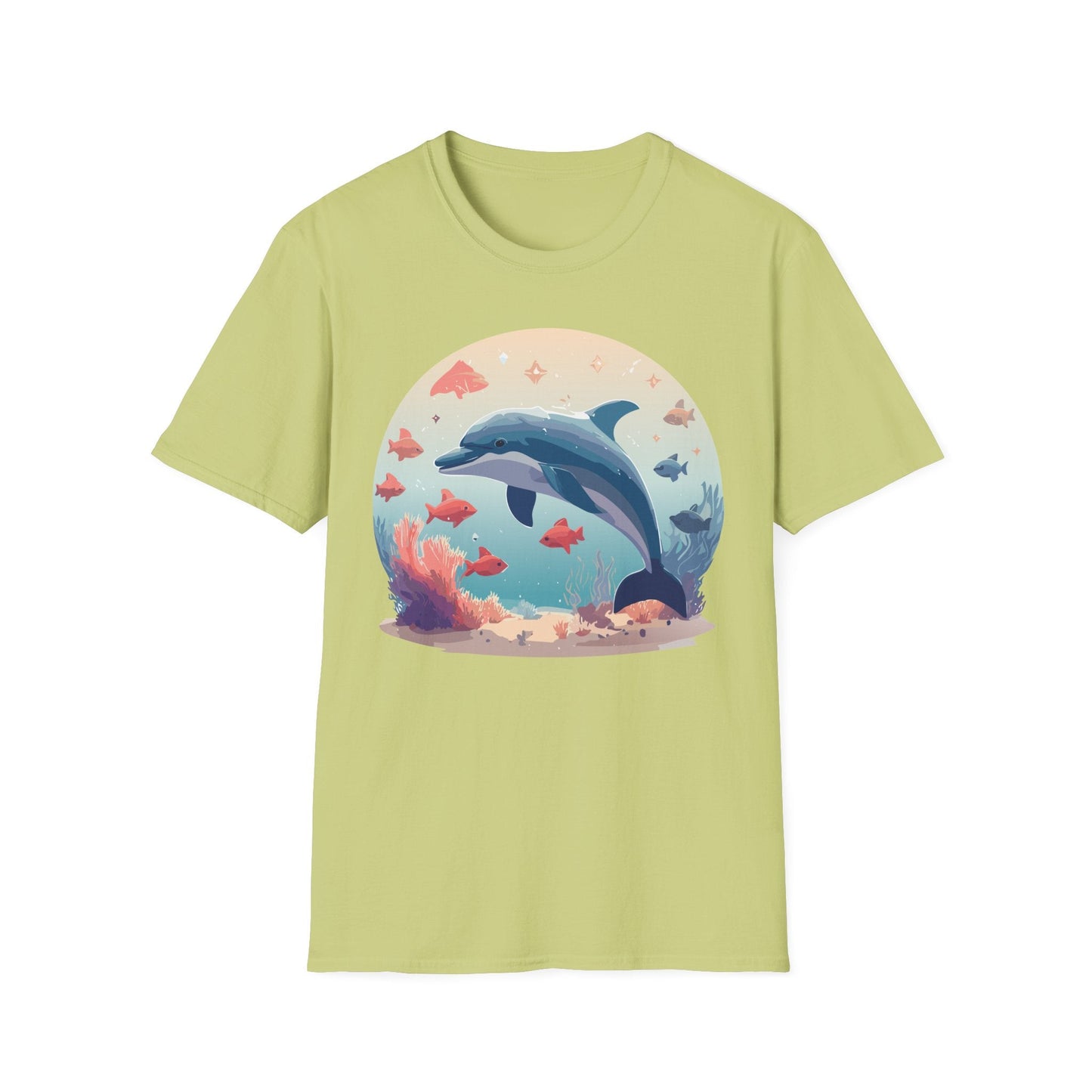 Dolphin Shirt Unisex Softstyle Tee 64000 Gildan 100 Percent Ring Spun Cotton For Everyday Comfort