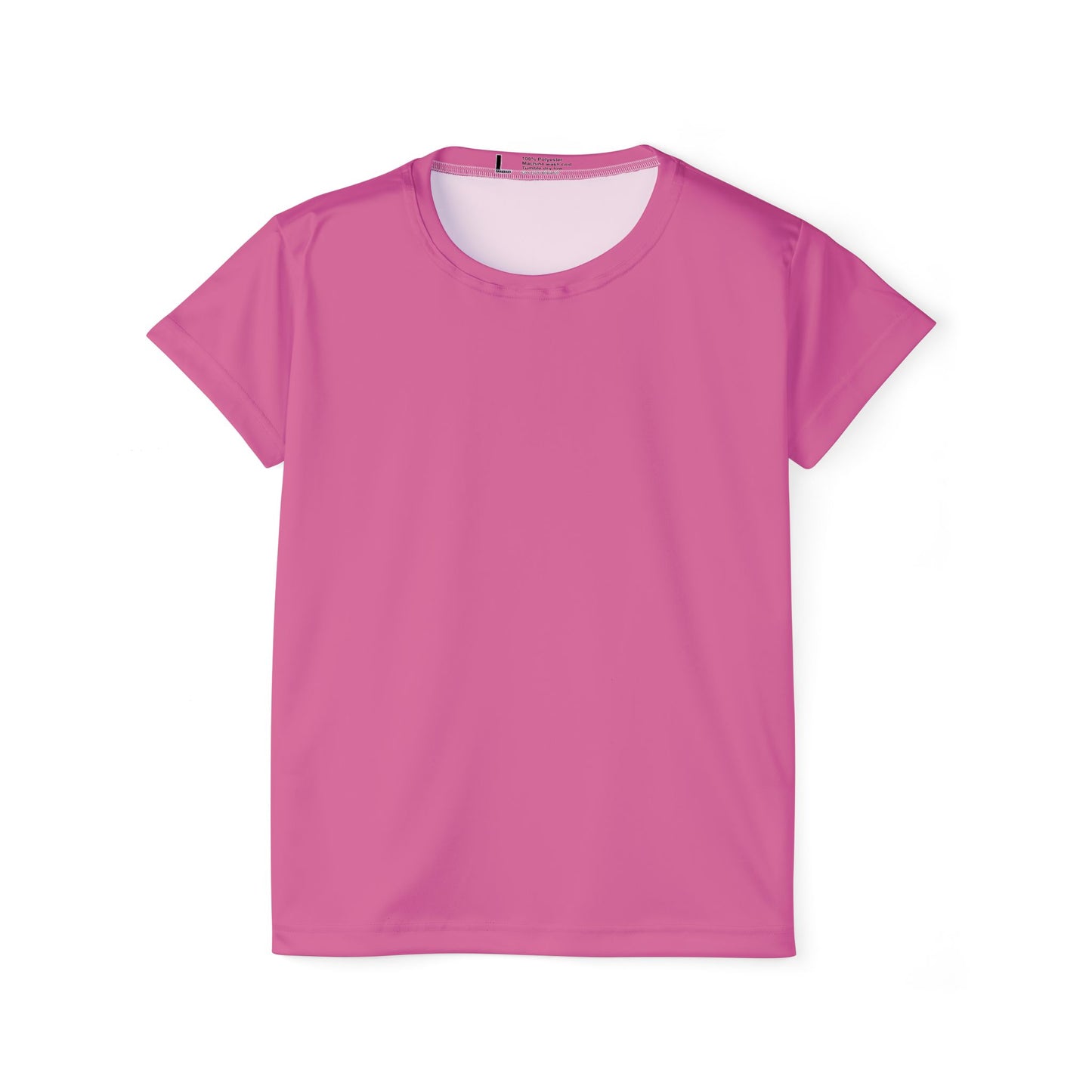 Sweet Peony Women's Sports Jersey Short Sleeves 100% Poly Solid Pink Color Print Athletic Tee