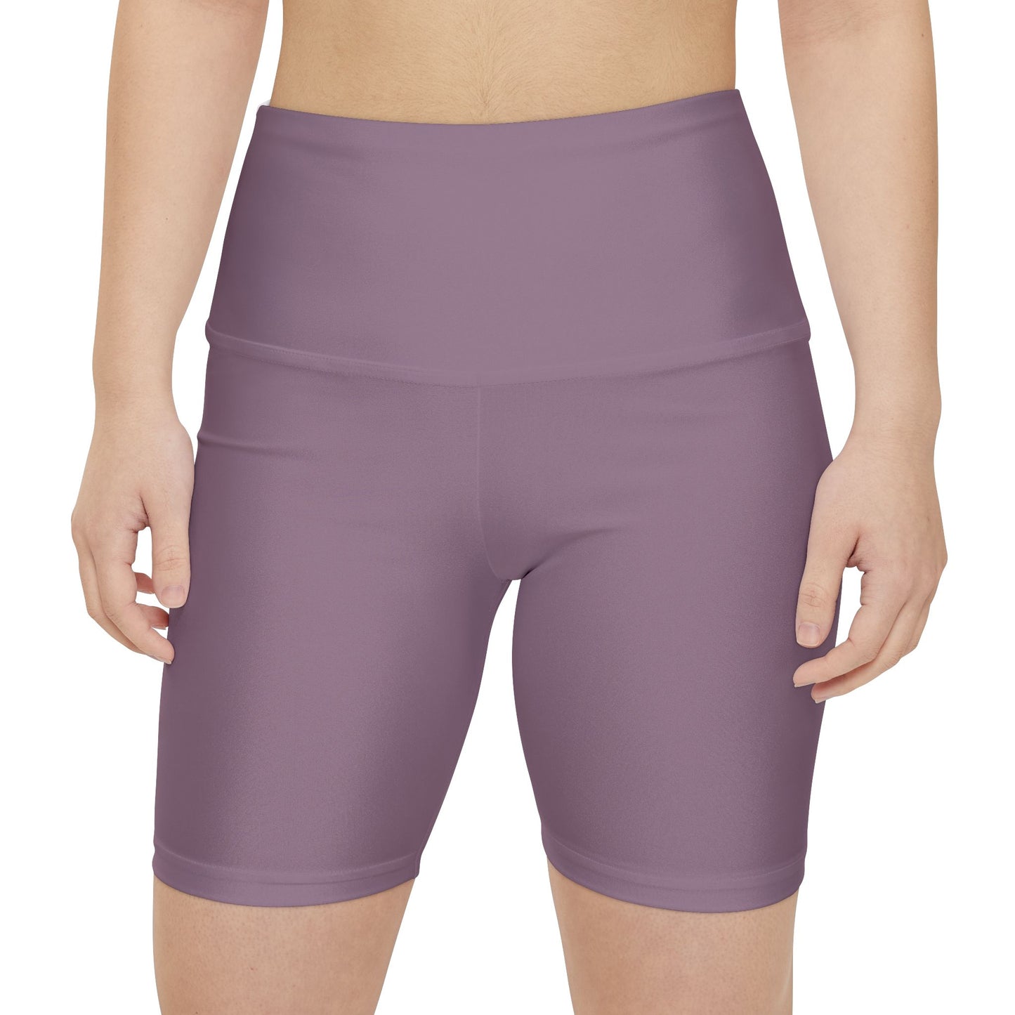 Dusty Mauve High-Waist Women's Workout Shorts — Comfortable Biker Gym Shorts