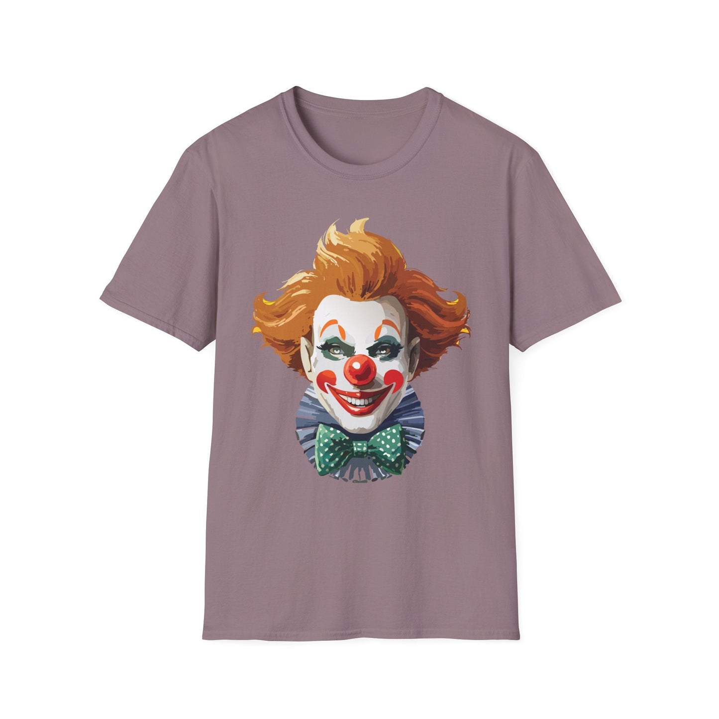 Clown Theme T Shirt Funny Man Circus Scary Man Unisex Gildan Softstyle Graphic Tee Everyday Wear