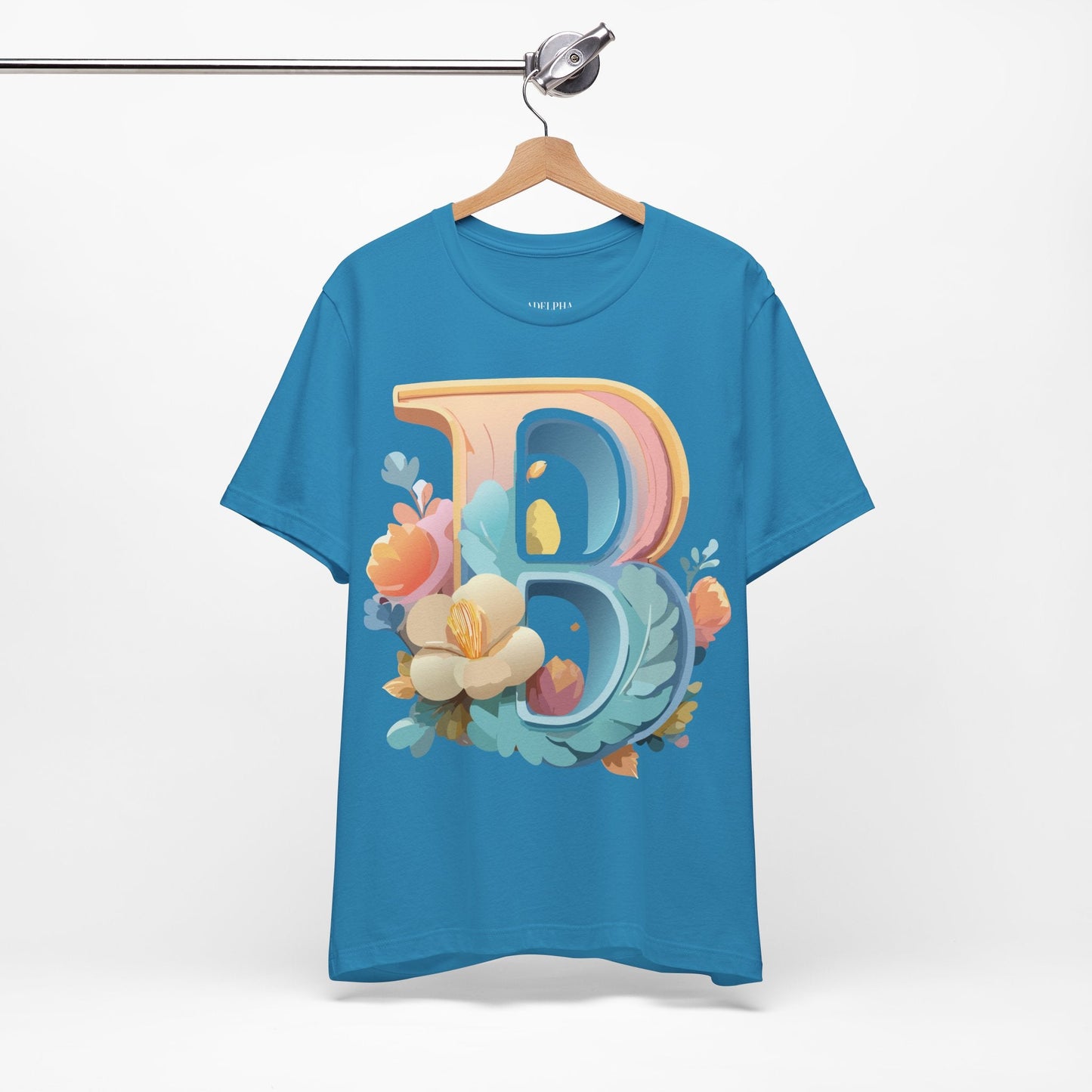 Letter B Graphic Tee Unisex Jersey Short Sleeve With Vintage Inspired Artwork By Adelpha
