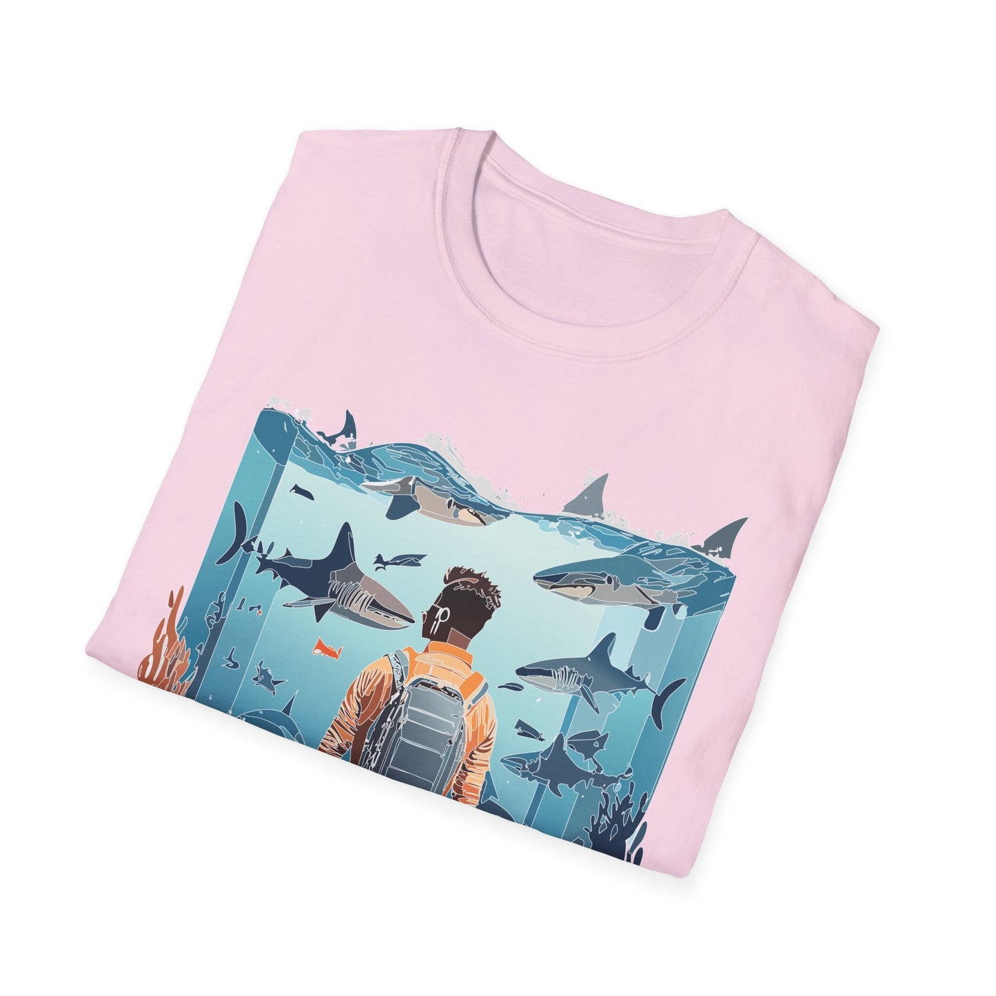 Ocean Themed Unisex Short Sleeve Tee Gildan Softstyle 64000 Ocean Inspired Art Design