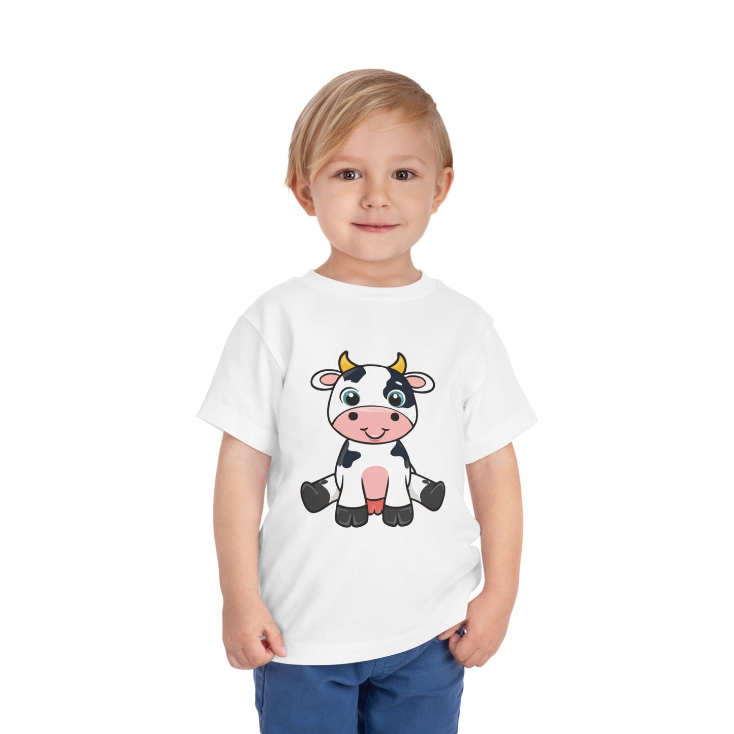 Cute Cow Toddler Short Sleeve Tee - Adorable Kids T-Shirt for Animal Lovers (T2-T5)