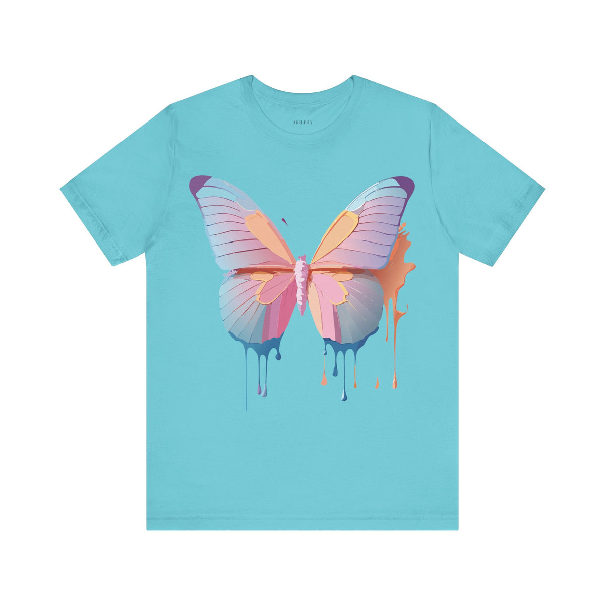 Butterfly Graphic Unisex Cotton Bella+Canvas Tee with Floral Art Design m05