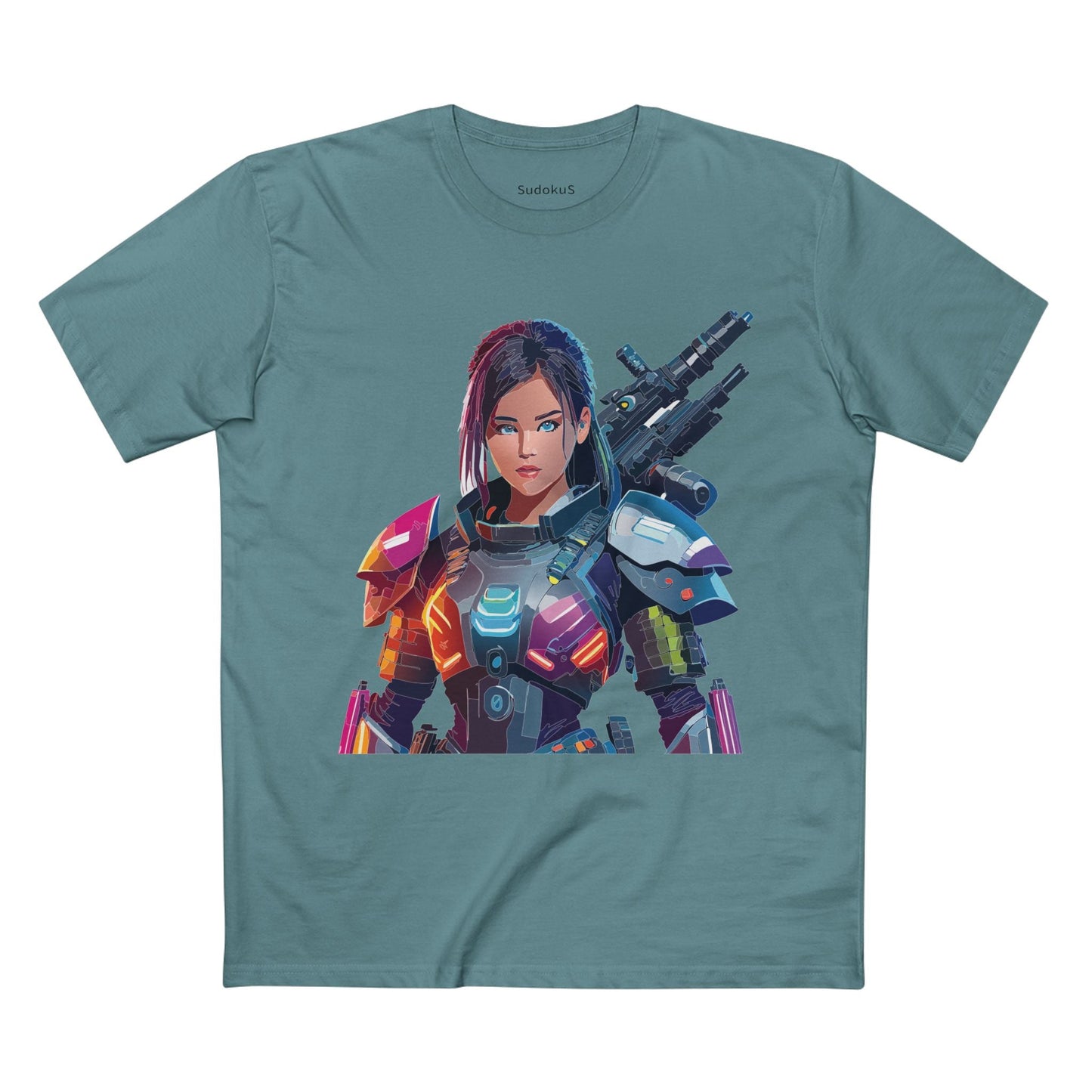 Army-woman Graphic Unisex 100 Cotton Staple Tee 2