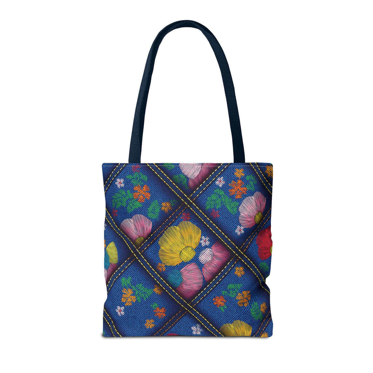 Denim Fabric Imitation Print Unisex Canvas Bag Poly Spun 3 Sizes Tote Bag 132