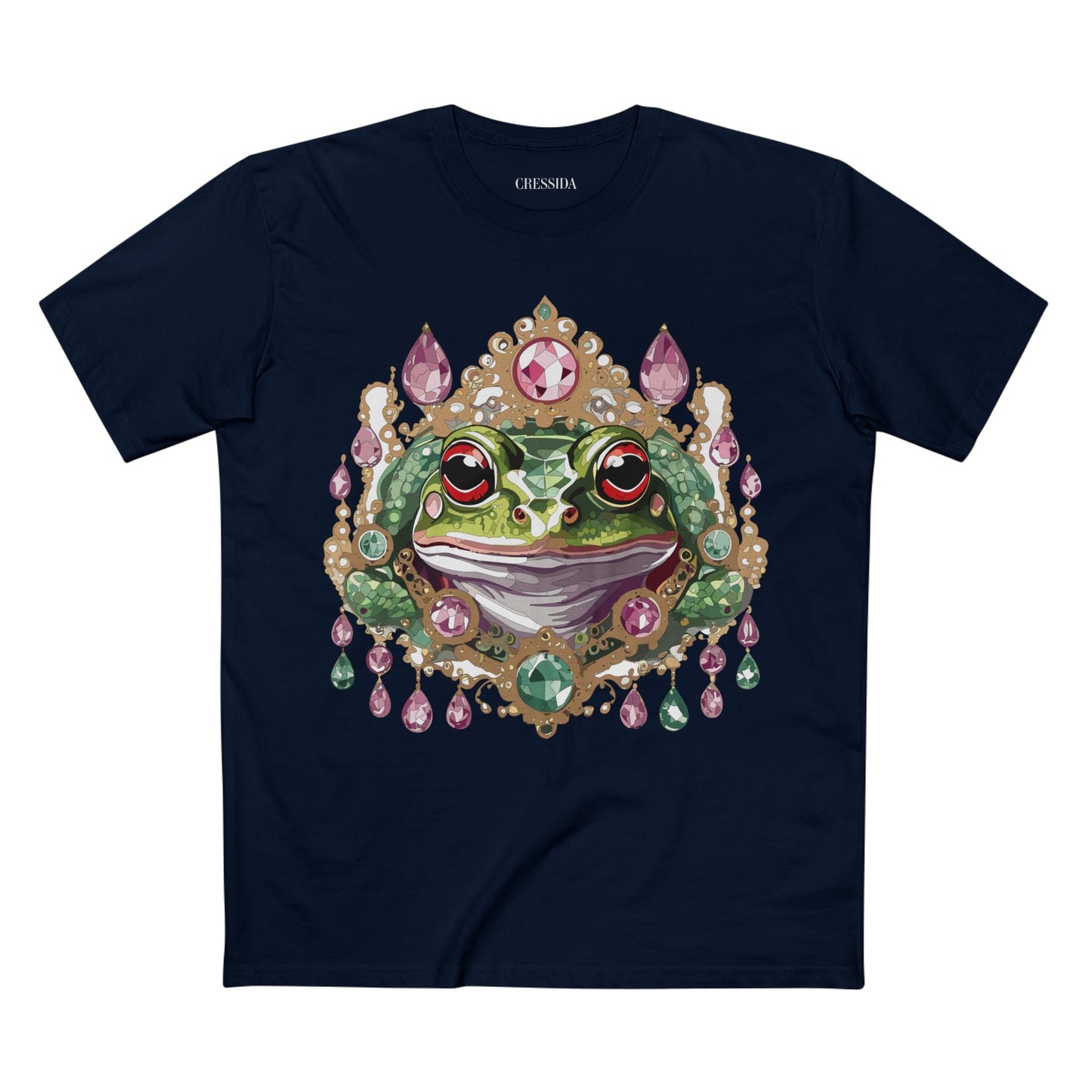 Frog Graphic Unisex 100 Cotton Tee With Unique Animal Golden Medallion Art Design 26