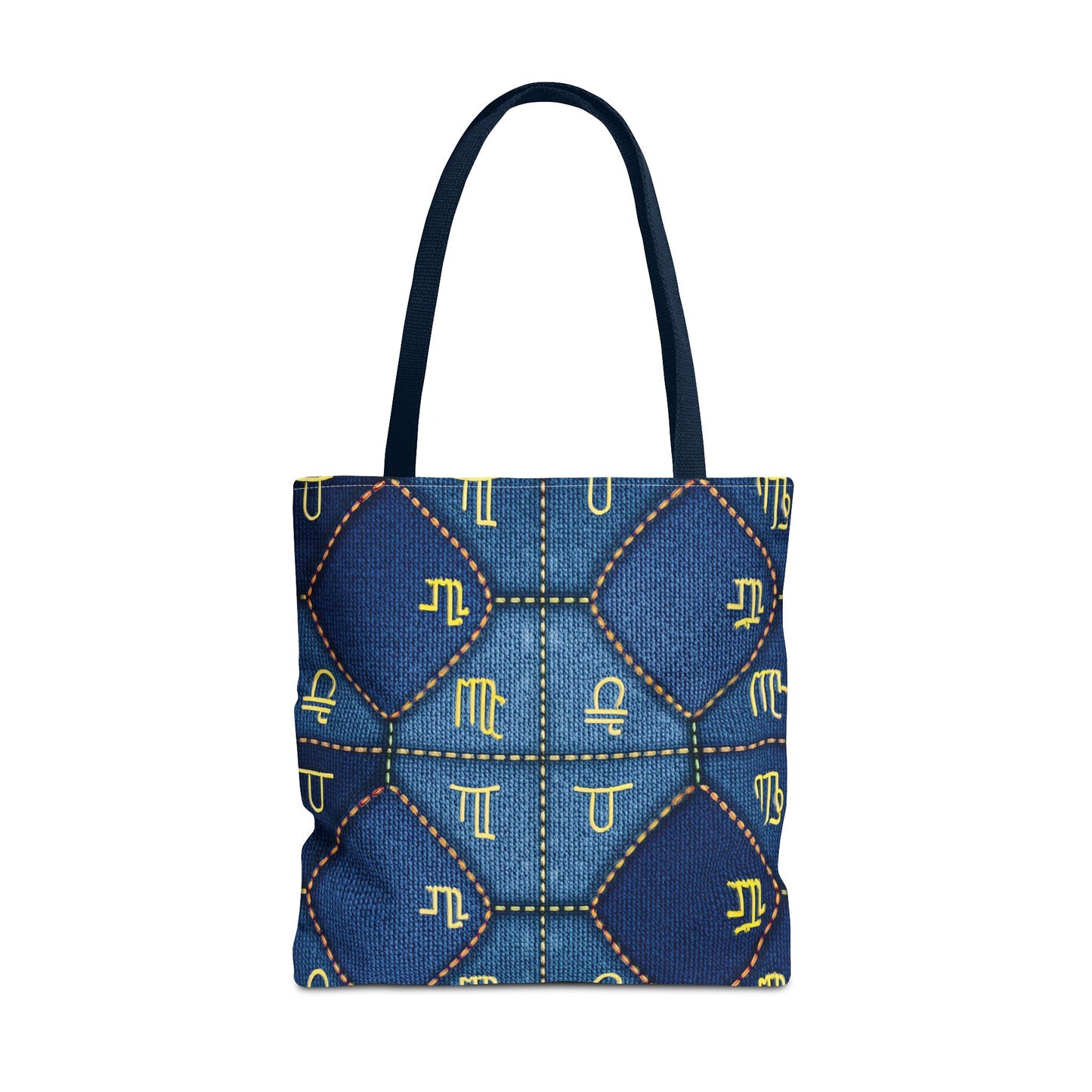 Denim Fabric Imitation Print Unisex Canvas Bag Poly Spun 3 Sizes Tote Bag 184-2