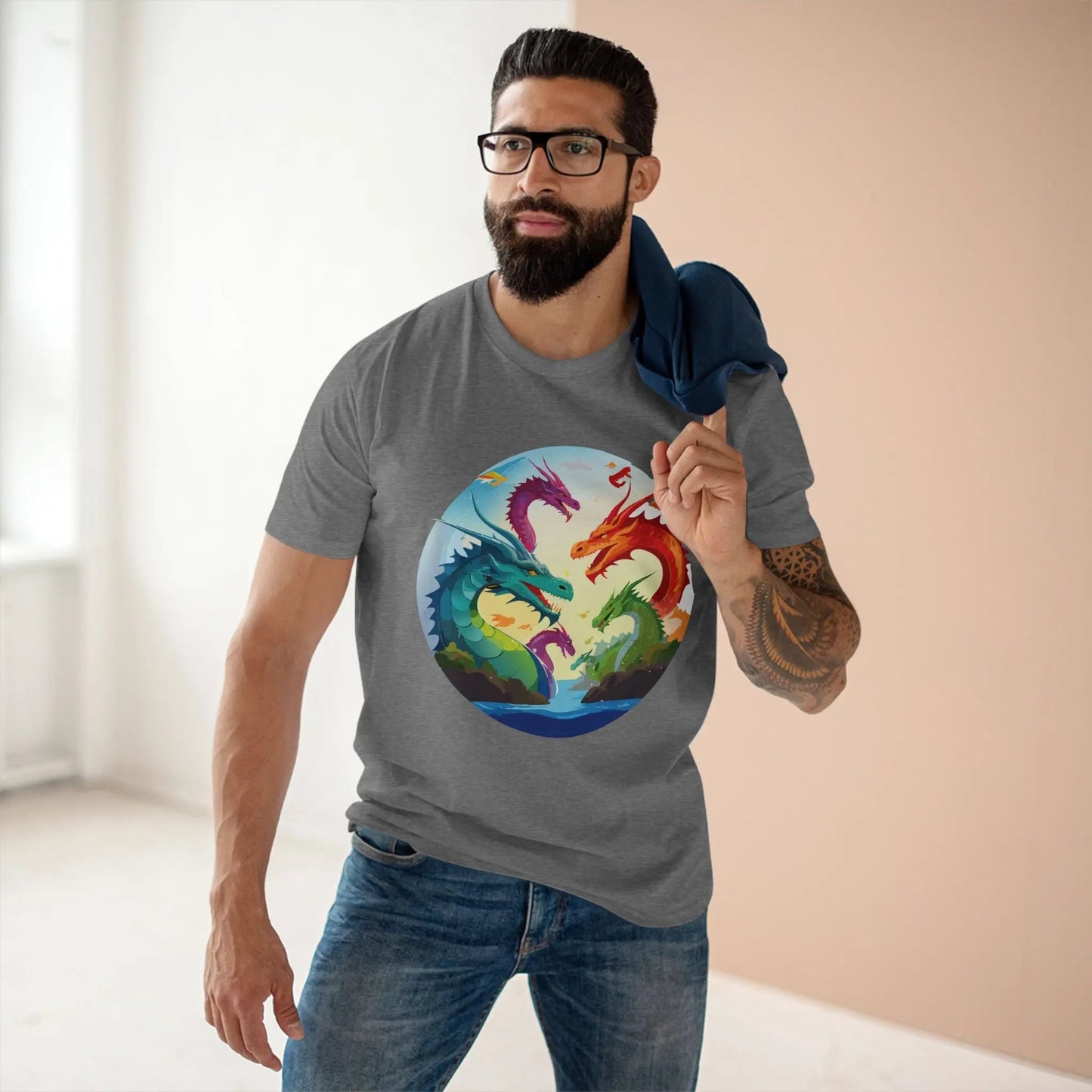 Dragon Graphic Unisex 100 Cotton Staple Tee 15