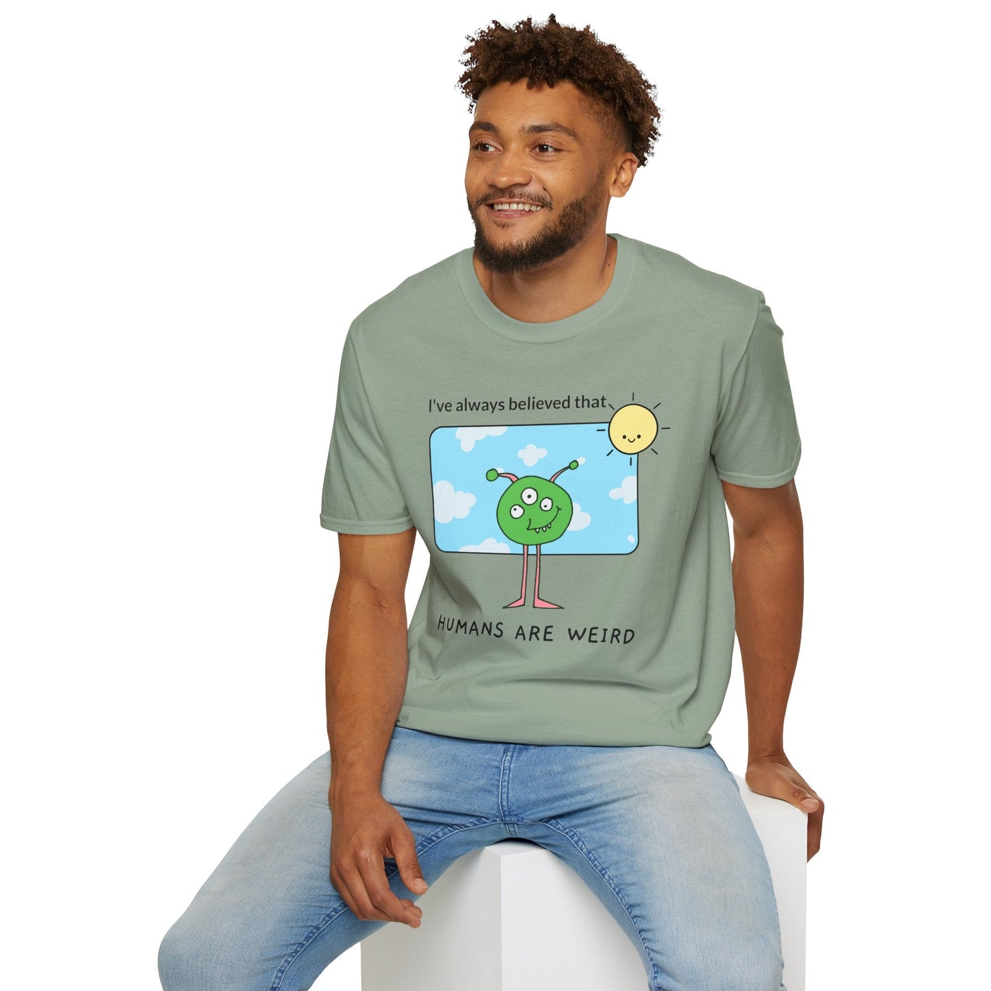 Alien Cartoon Humans Are Weird TShirt