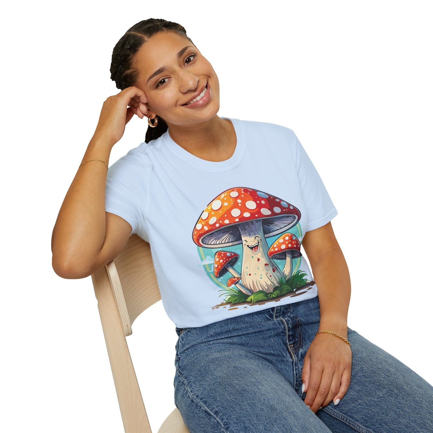 Mashroom Tee Shirt Unisex Funny Mashroom Design Softstyle Cotton Tee For Everyday Comfort
