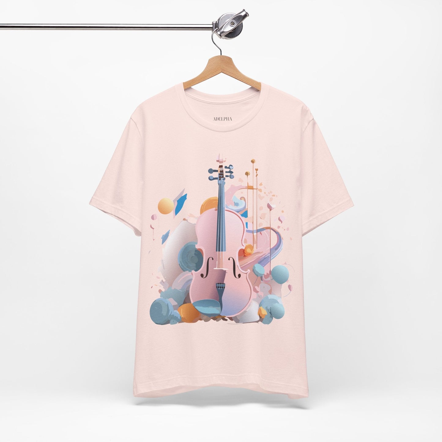 Music Graphic Unisex 100 Cotton Vintage Art with Musical Elements Tee 16