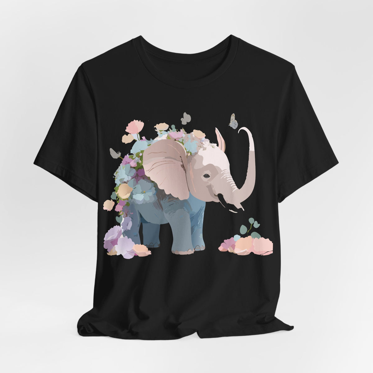 Elephant Graphic Unisex Cotton Bella+Canvas Tee with Art Animal Design d14