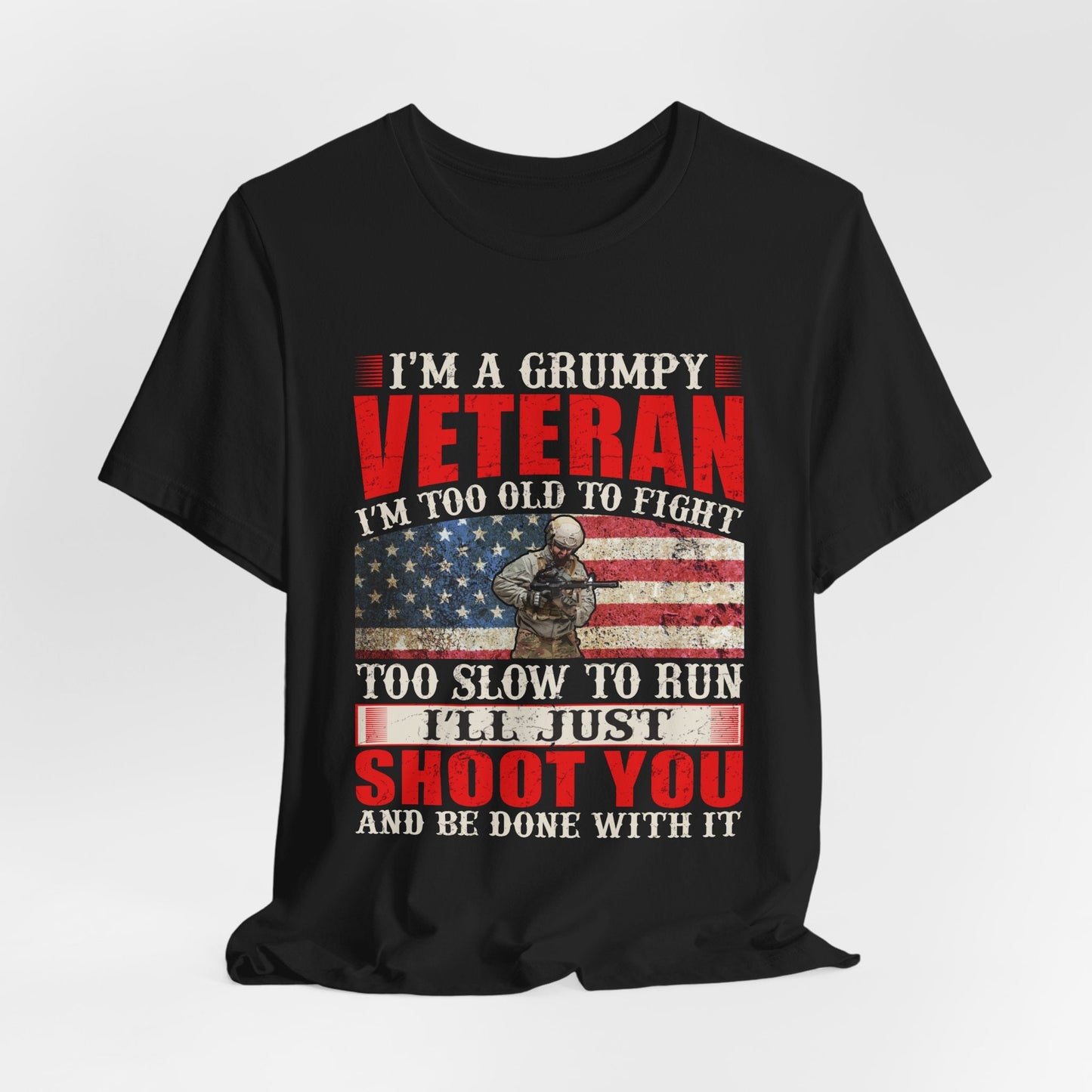 Army Veteran Patriotic Graphic Design Unisex Cotton T-Shirt v38