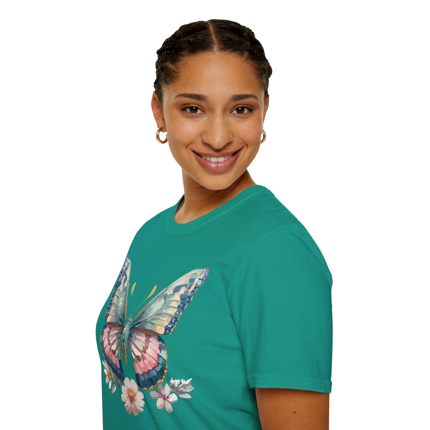 Butterfly Shirt Unisex Monarch Design Gildan Softstyle 64000 Ring Spun Cotton Tee