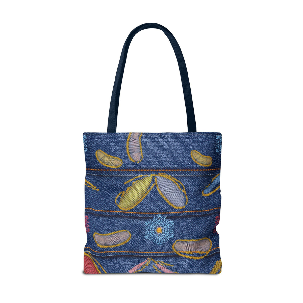 Denim Fabric Imitation Print Unisex Canvas Bag Poly Spun 3 Sizes Tote Bag 151