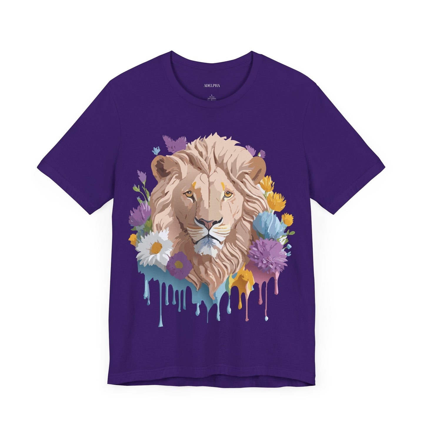 Adelpha Lion Graphic T Shirt Unisex Short Sleeve Tee With Vintage Inspired Artwork