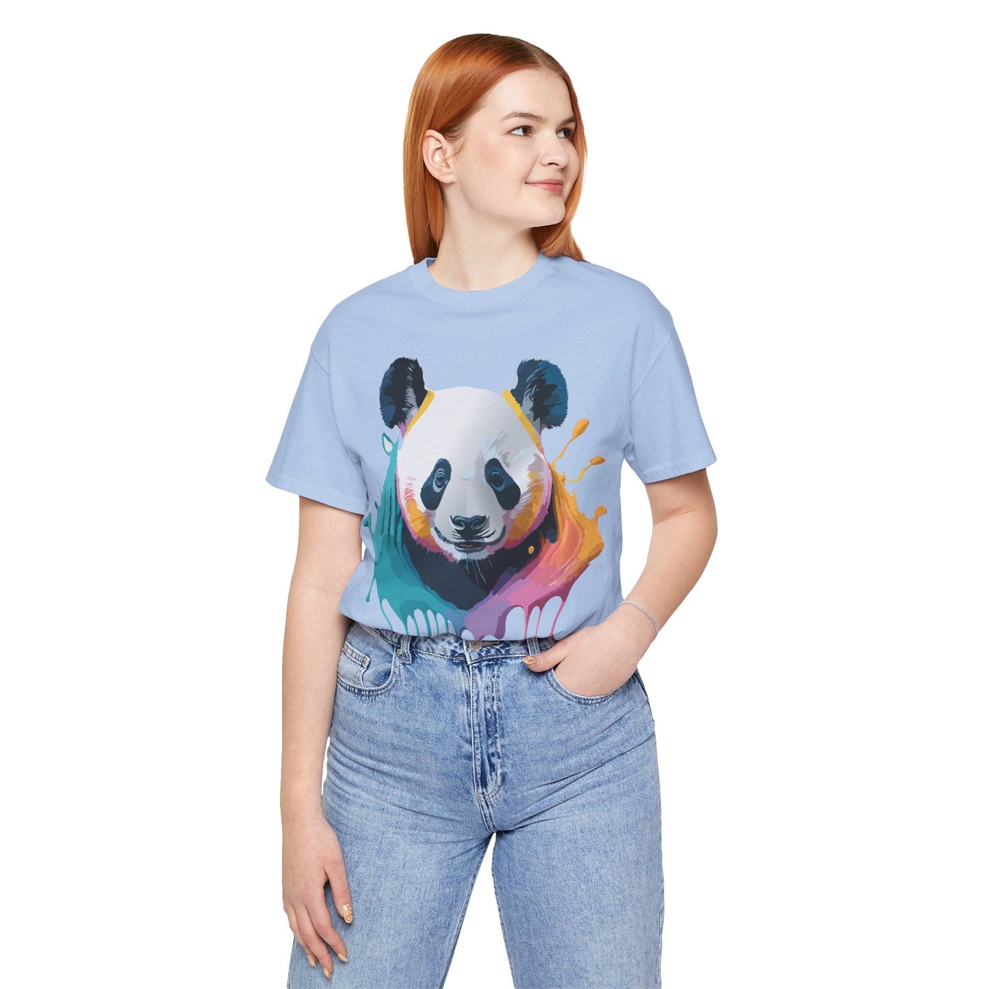 Panda Shirt Unisex Graphic Tee Vintage Inspired Art by Adelpha Premium Jersey Short Sleeve