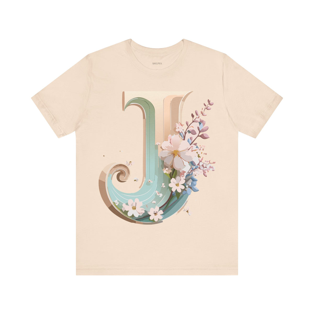 Letter J Graphic Unisex Cotton Bella+Canvas Tee with Art Letter Design