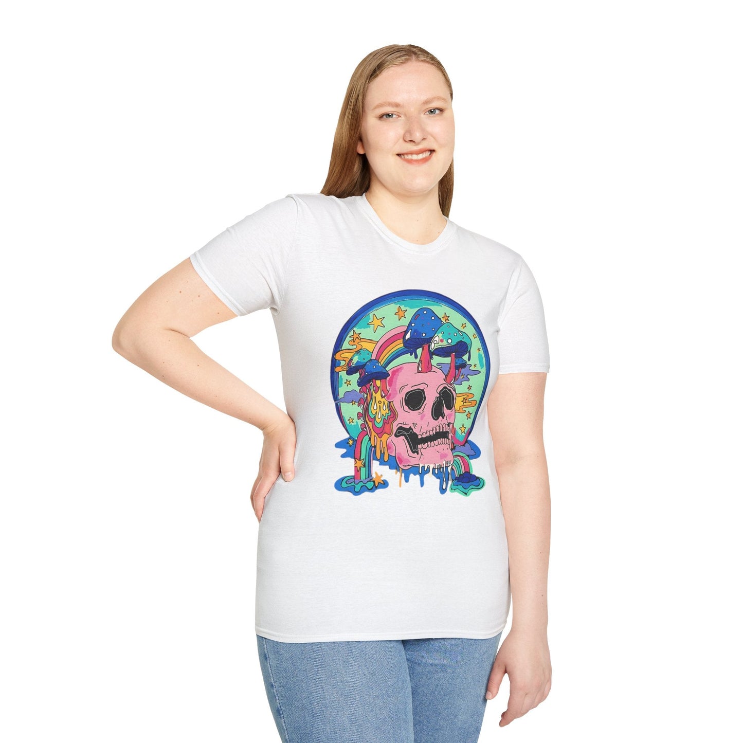 Skull Graphic Tee Unisex Gildan Softstyle 64000 100 Cotton Short Sleeve Shirt Art Design