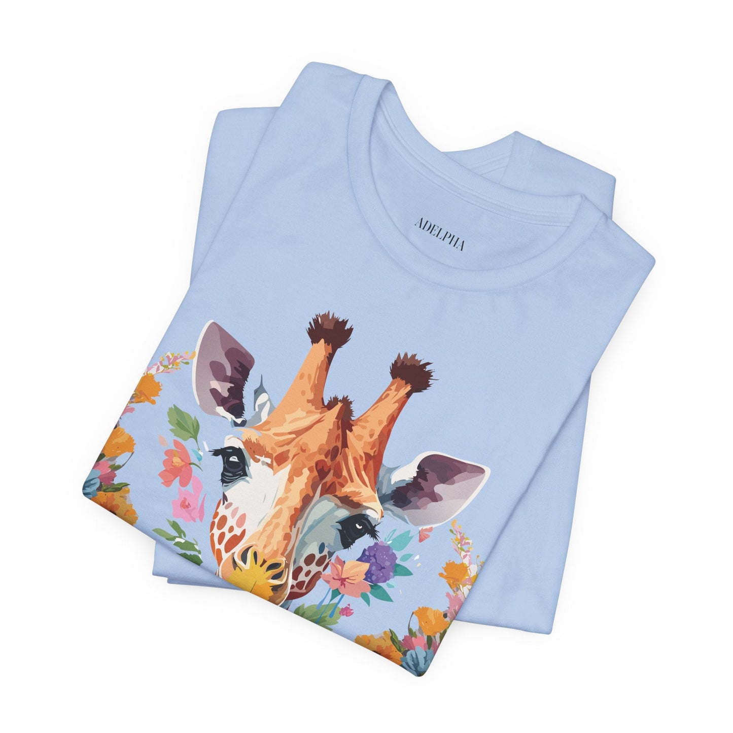 Giraffe Graphic Tee By Adelpha Unisex Short Sleeve Vintage Inspired Art Shirt Premium Quality