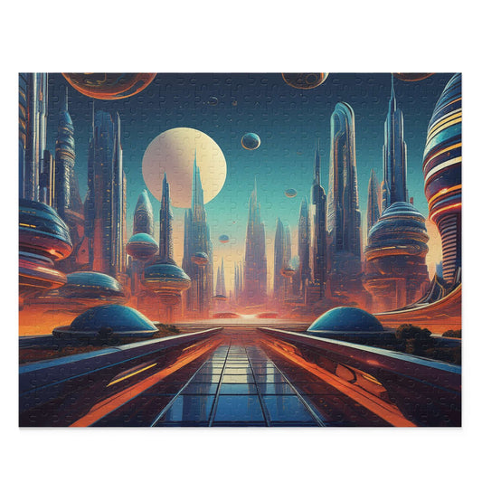 Sci-Fi City Puzzle 500-Chipboard Pieces in Box | Kids Puzzles Size: 16" x 20",  Ages 9+ and Family pn54