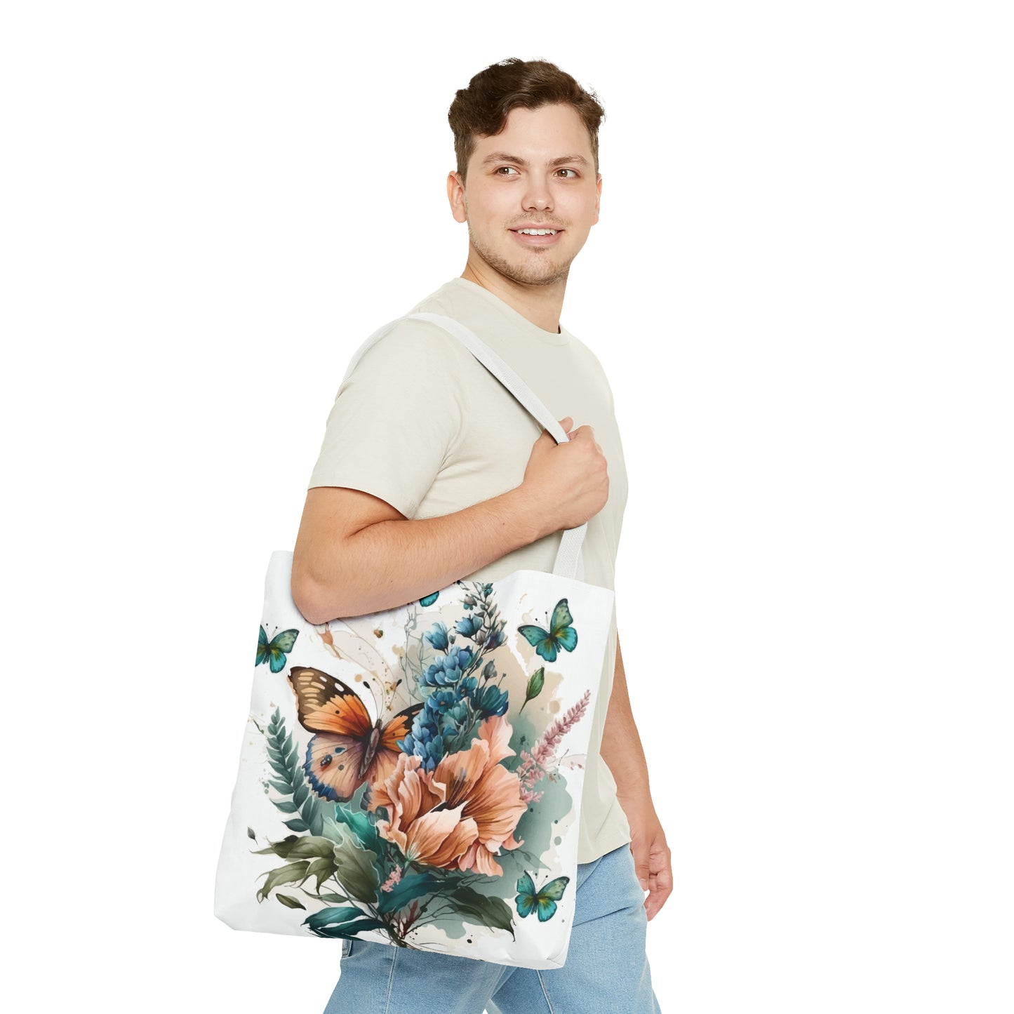 Canvas Bag with Butterfly Prints