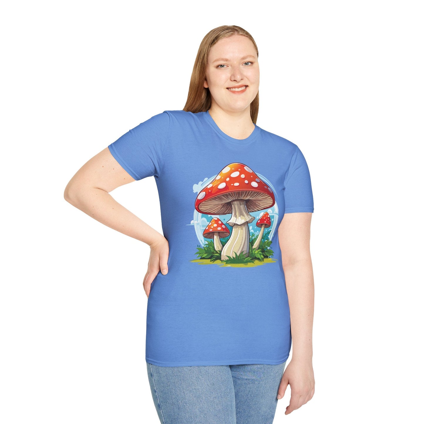 Mashroom Tee Shirt Unisex Funny Mashroom Design 100 Percent Cotton Softstyle Tee