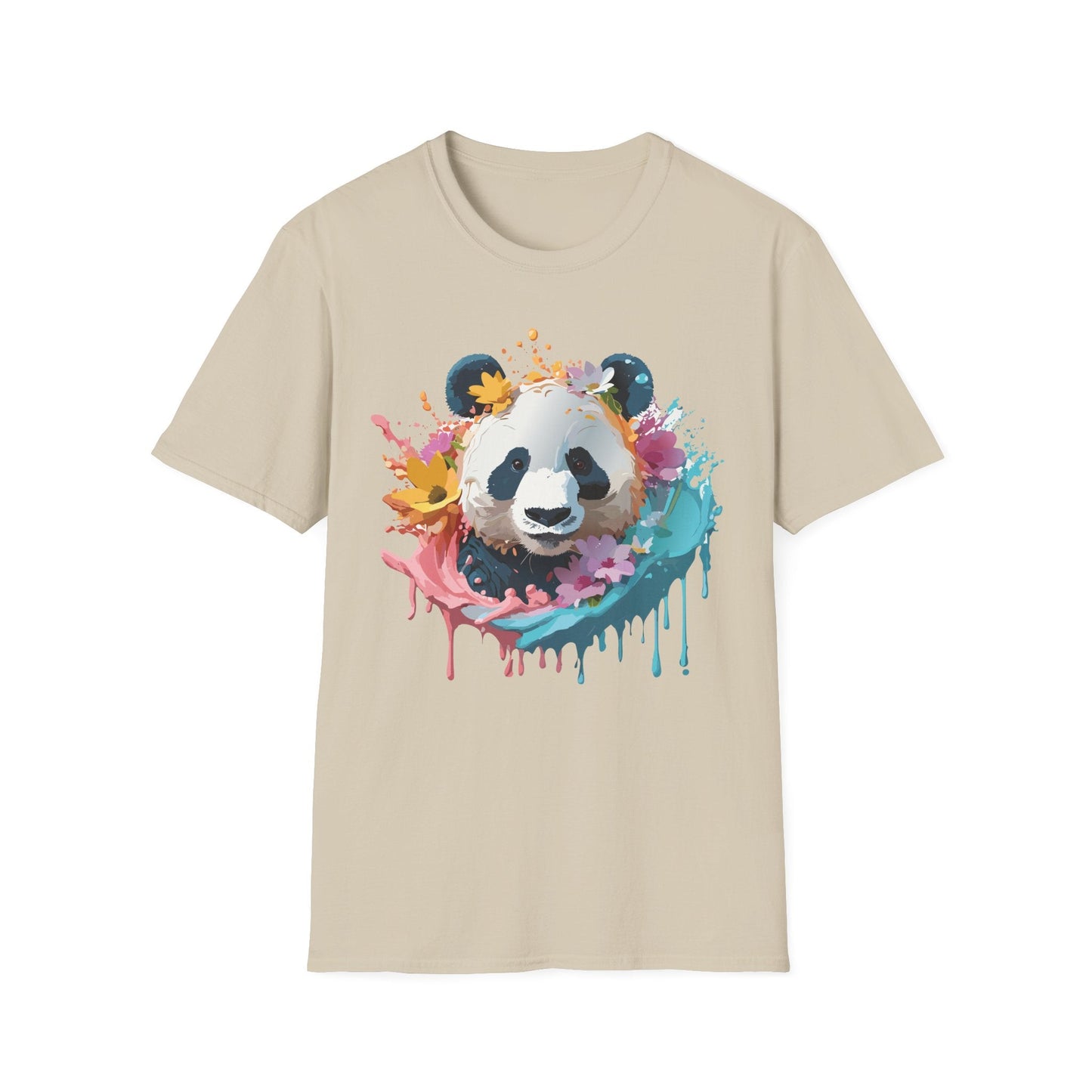 Unisex Panda Shirt Softstyle Tee 100 Percent Ring Spun Cotton Casual Animal Print