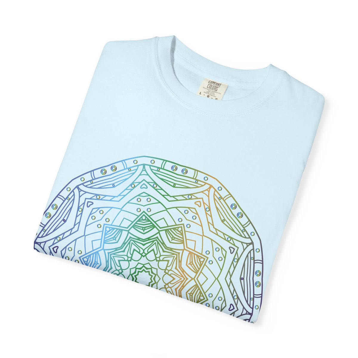 Unisex Garment Dyed Cotton T-Shirt with Mandala Graphic Design