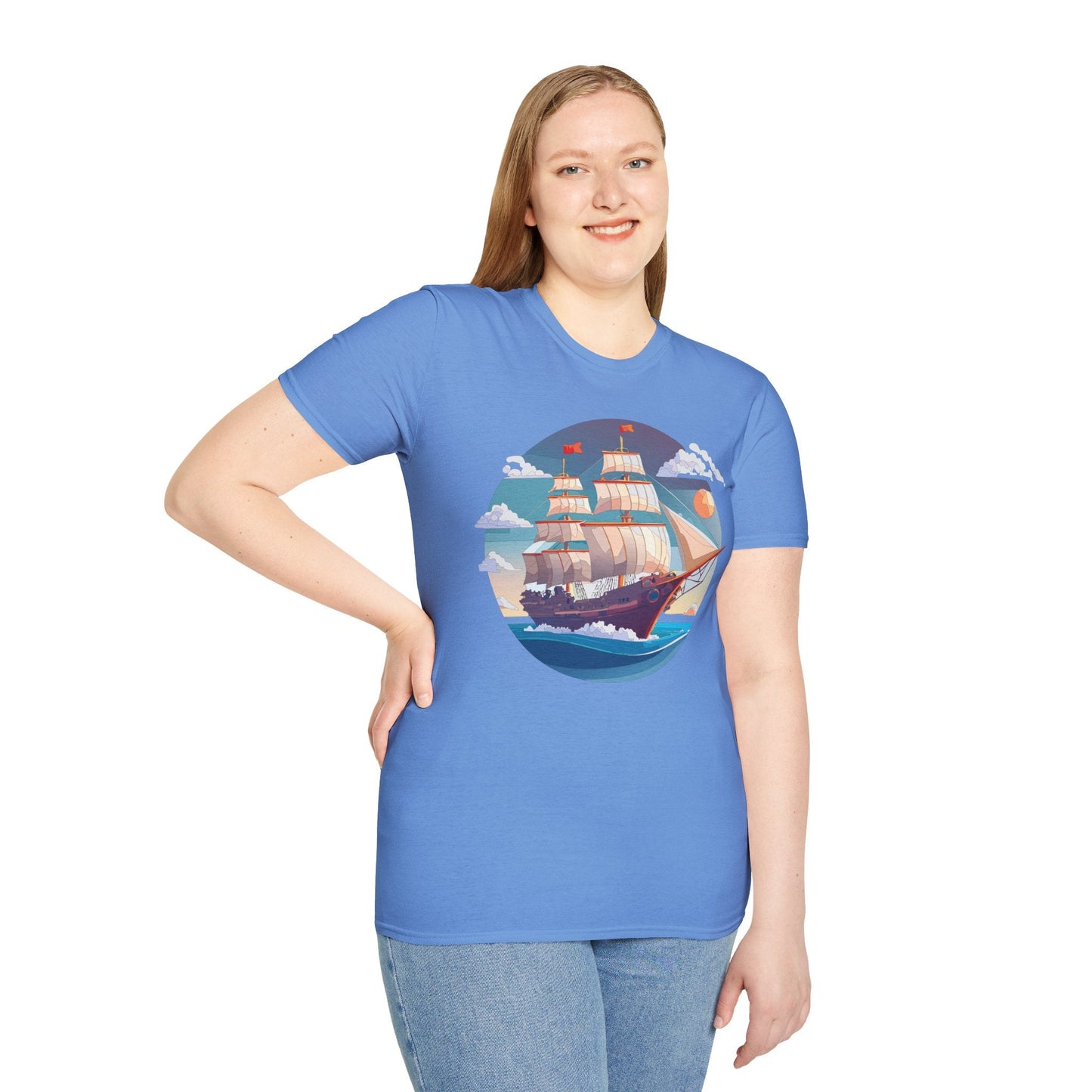 Nautical Ship T Shirts Frigate T Shirts Vessel Tee Shirt Unisex Softstyle T Shirt