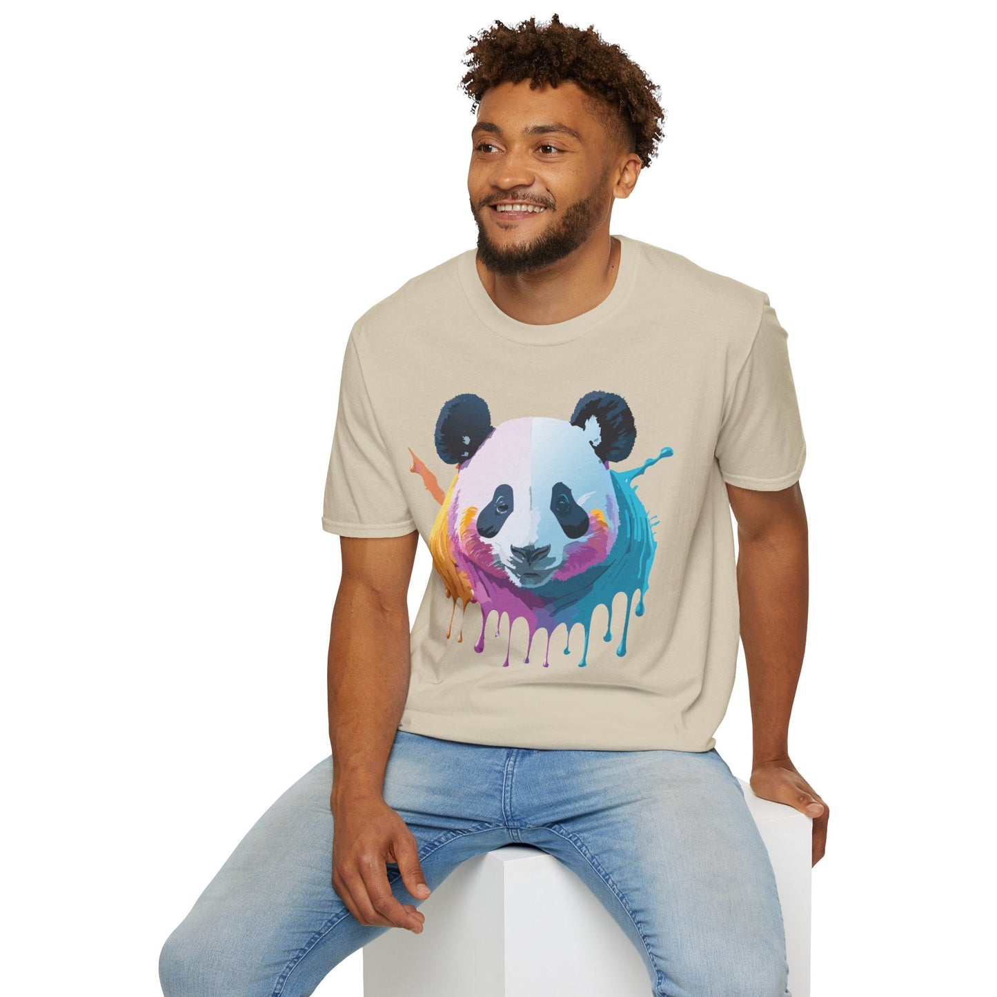 Panda Shirt Unisex T Shirt Softstyle Gildan 64000 100 Percent Ring Spun Cotton Animal Tee