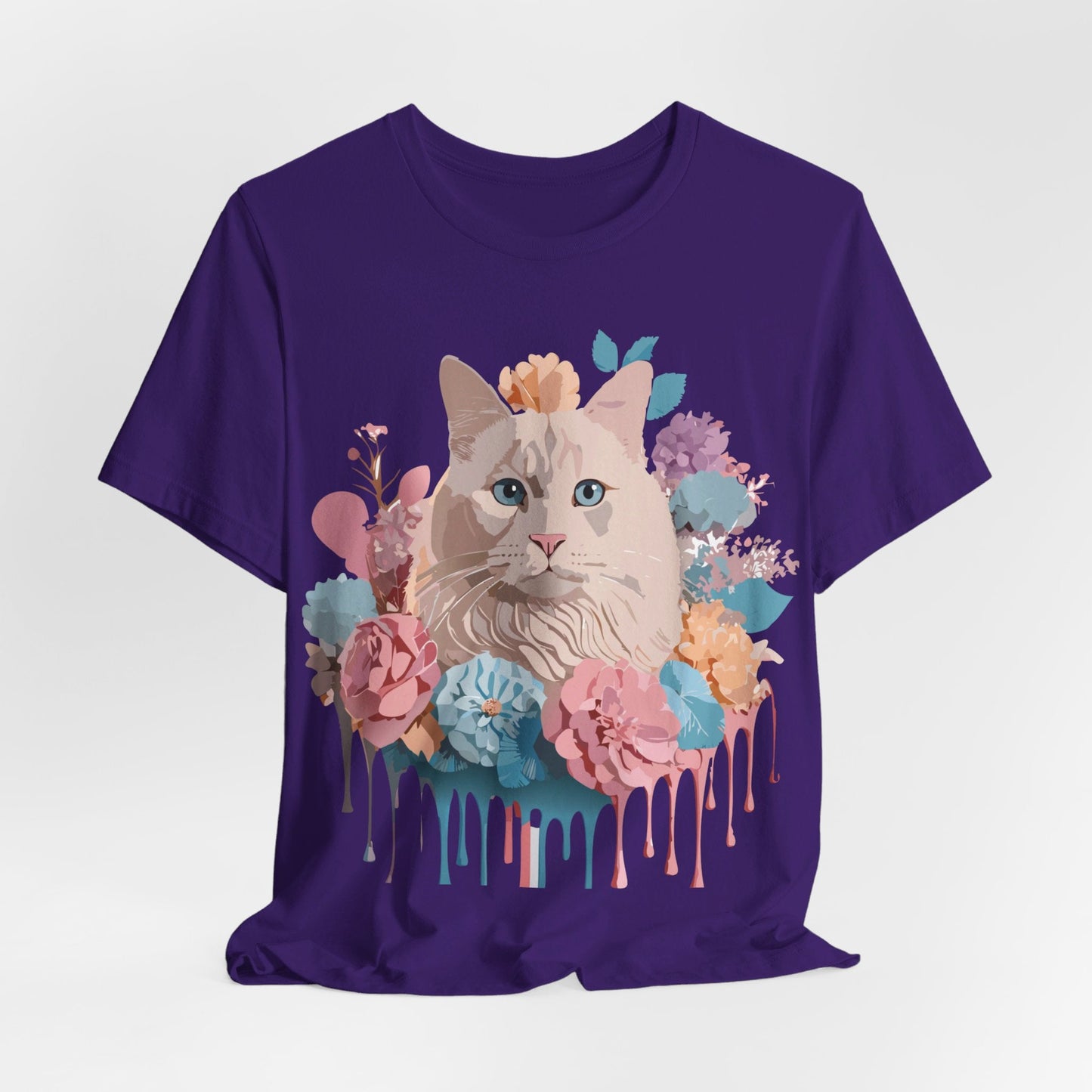 Cat Graphic Tee Unisex Short Sleeve Shirt By Adelpha Vintage Art Design