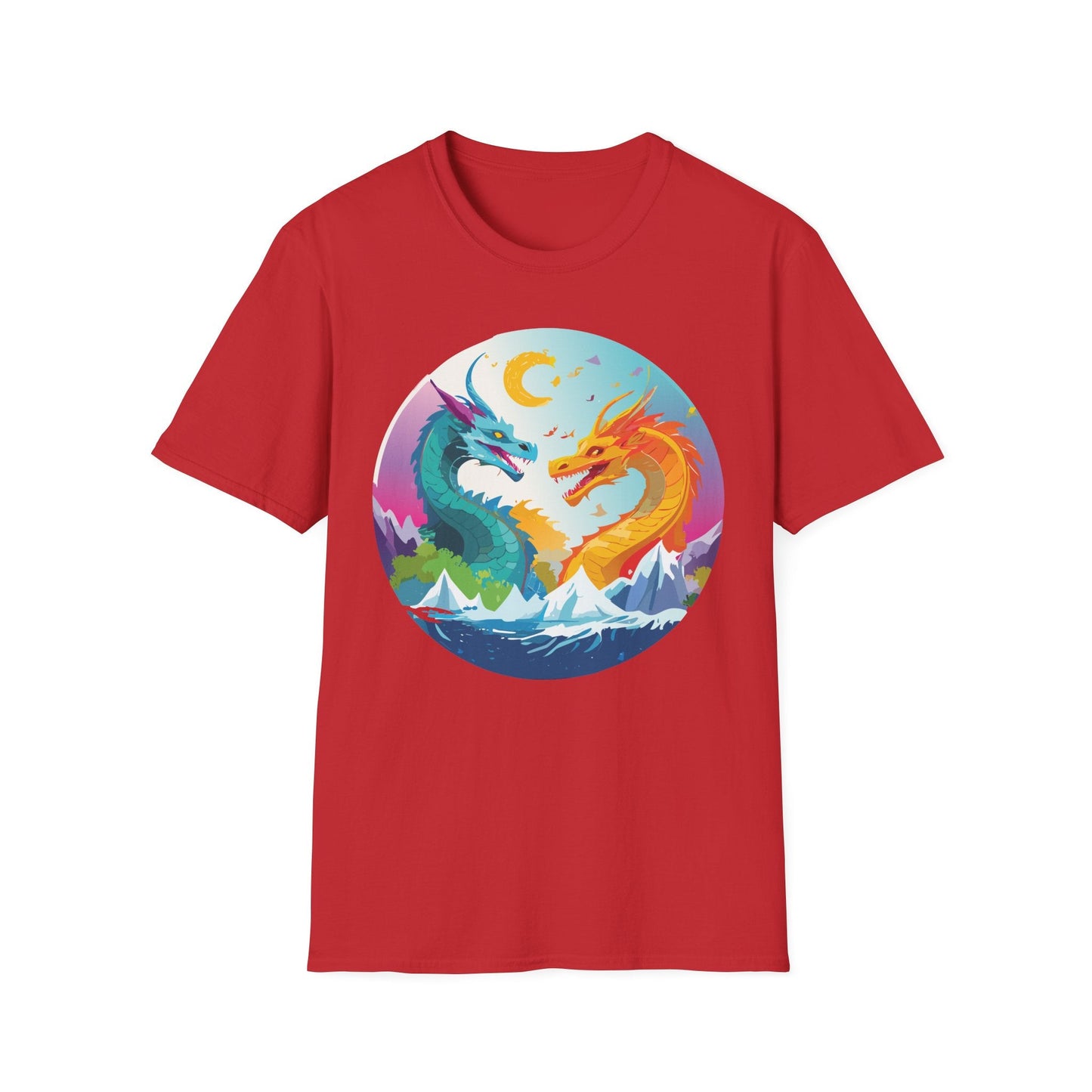 Dragon T Shirt Unisex Gildan Softstyle 64000 Tee Dragon Artwork Animal Print Shirt