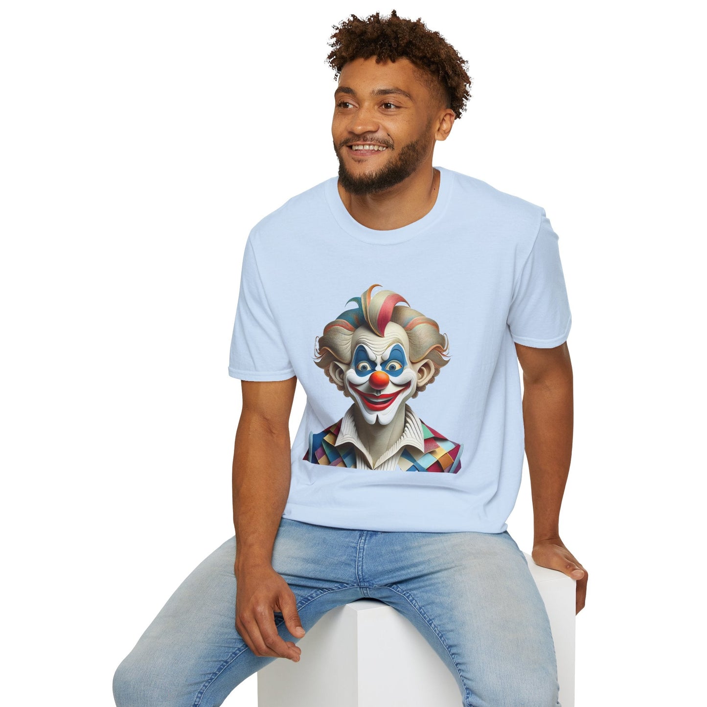 Unisex Clown Shirt Funny Man Circus Tee Softstyle Gildan 64000 Short Sleeve Everyday Comfort