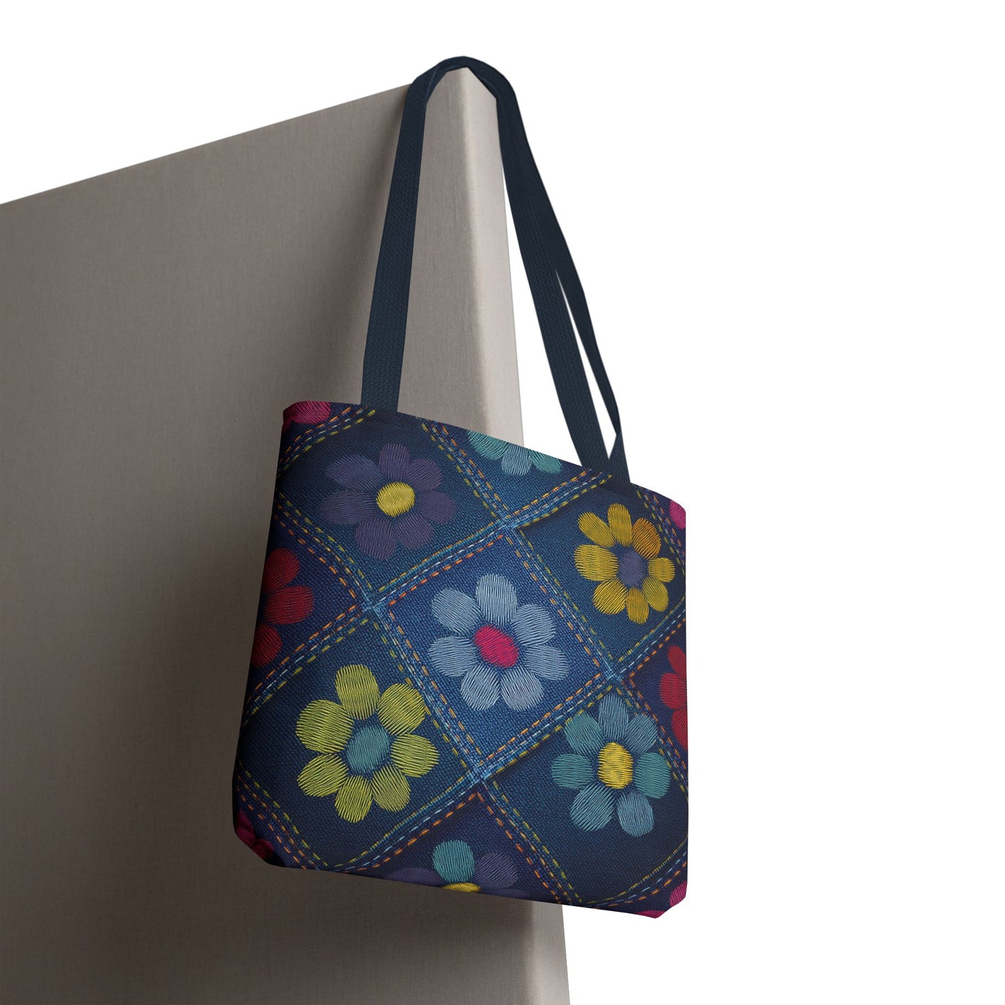 Denim Fabric Imitation Print Unisex Canvas Bag Poly Spun 3 Sizes Tote Bag 179
