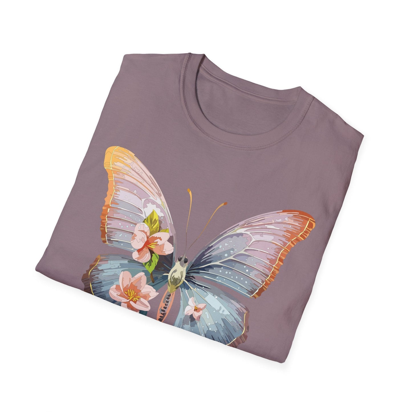 Butterfly Print T Shirt For Men Women Unisex Monarch Design Softstyle Cotton Tee