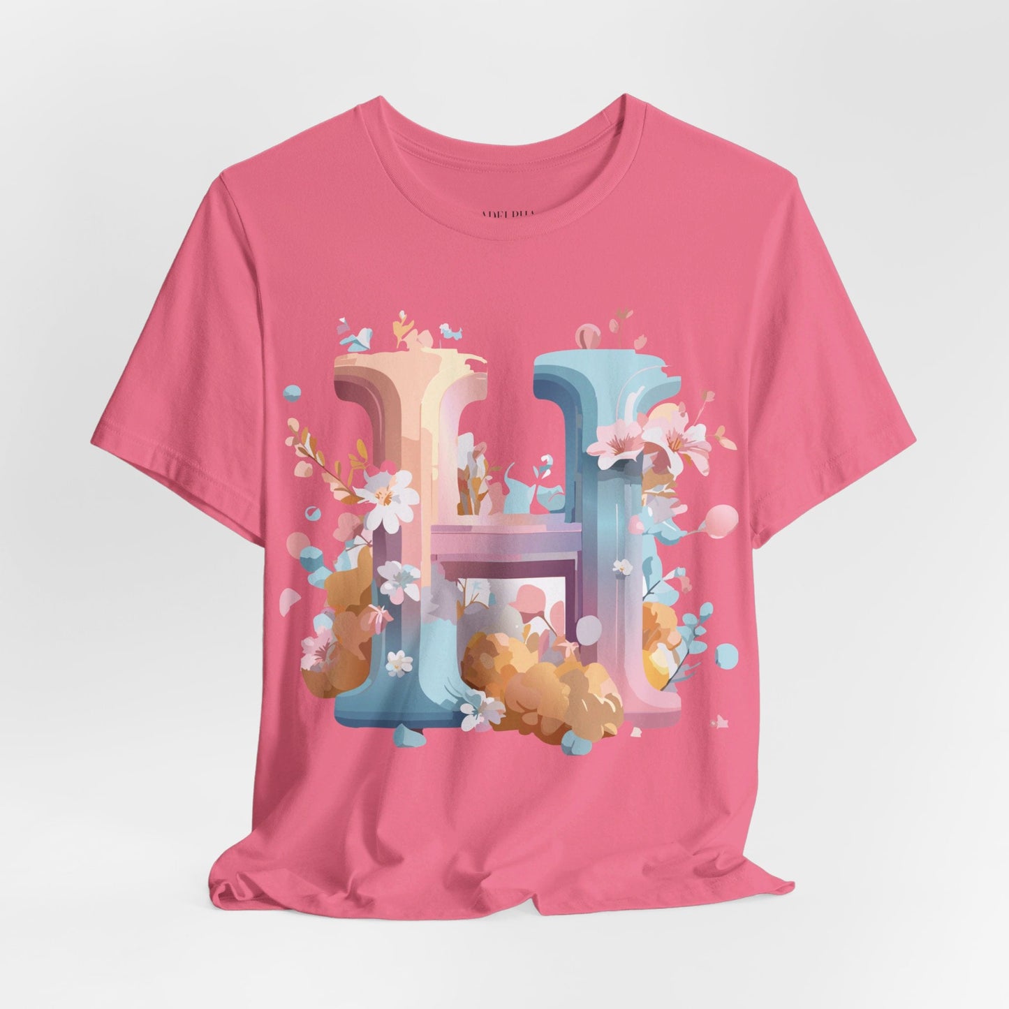 Letter H Graphic T Shirt Unisex Jersey Short Sleeve Tee By Adelpha Vintage Artwork