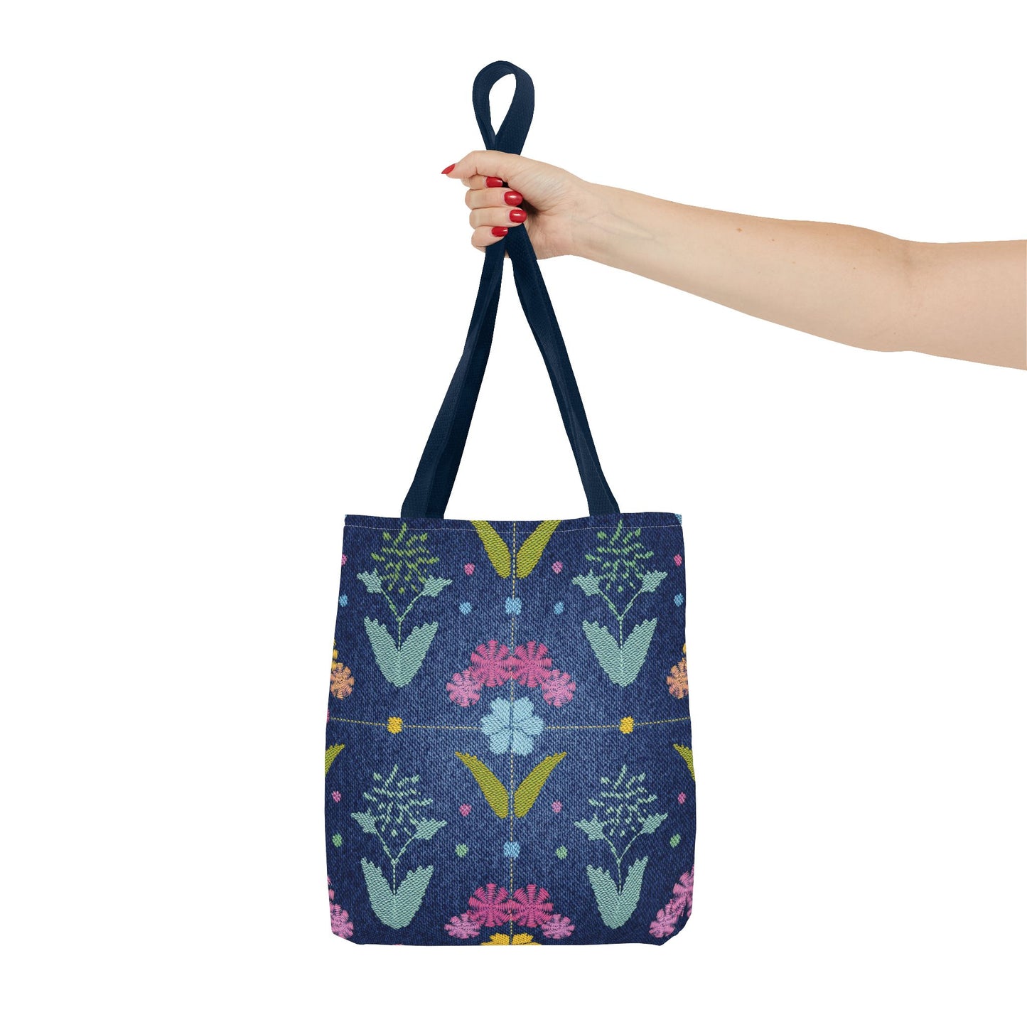 Denim Fabric Imitation Print Unisex Canvas Bag Poly Spun 3 Sizes Tote Bag 127