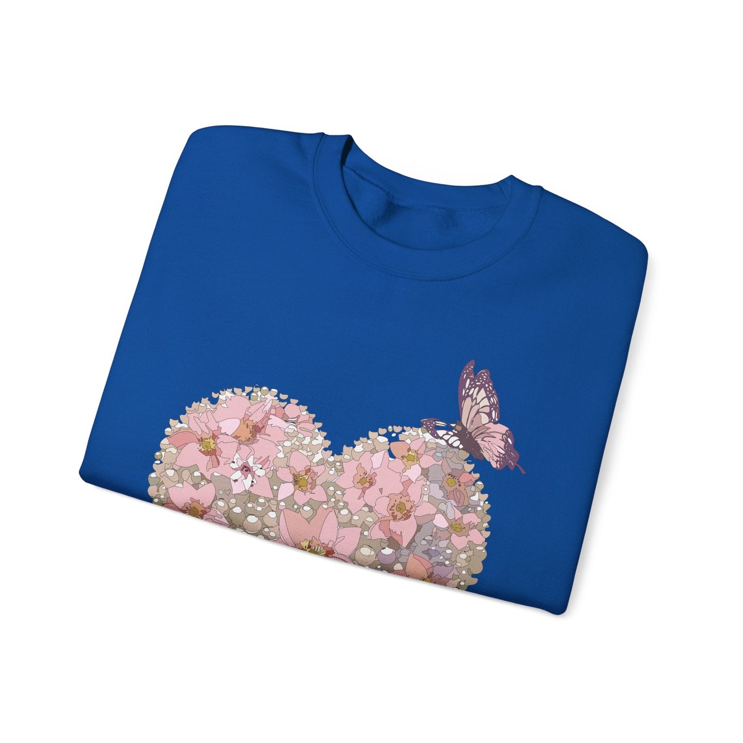 Unisex Floral Heart Sweatshirt Floral Love Valentines Day Gildan 18000 Heavy Blend Crewneck