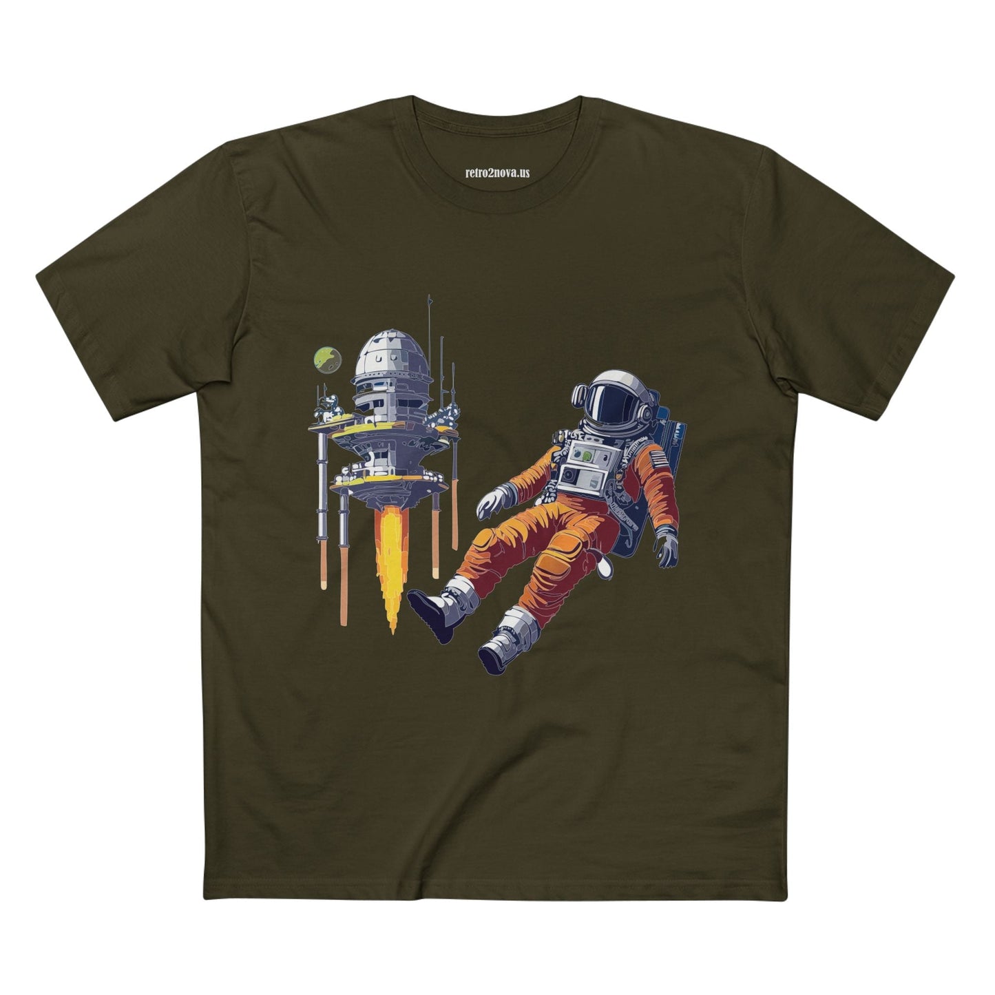 Cosmos Astronaut Shirt Unisex Premium Cotton Tee With Original Art Design By Retro2Nova
