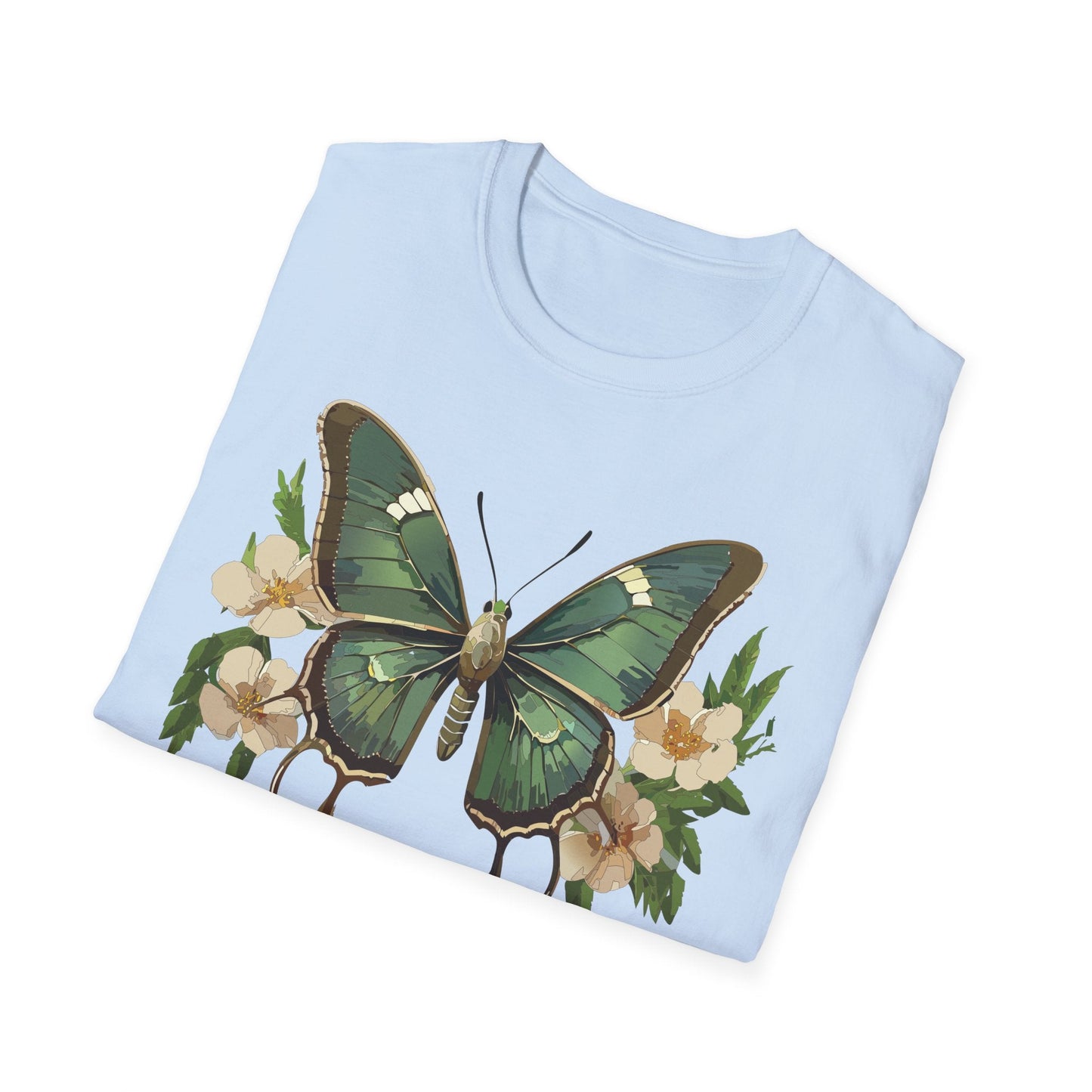 Butterfly Shirt Monarch Style Unisex T Shirt Gildan Softstyle 64000 100 Percent Ring Spun Cotton