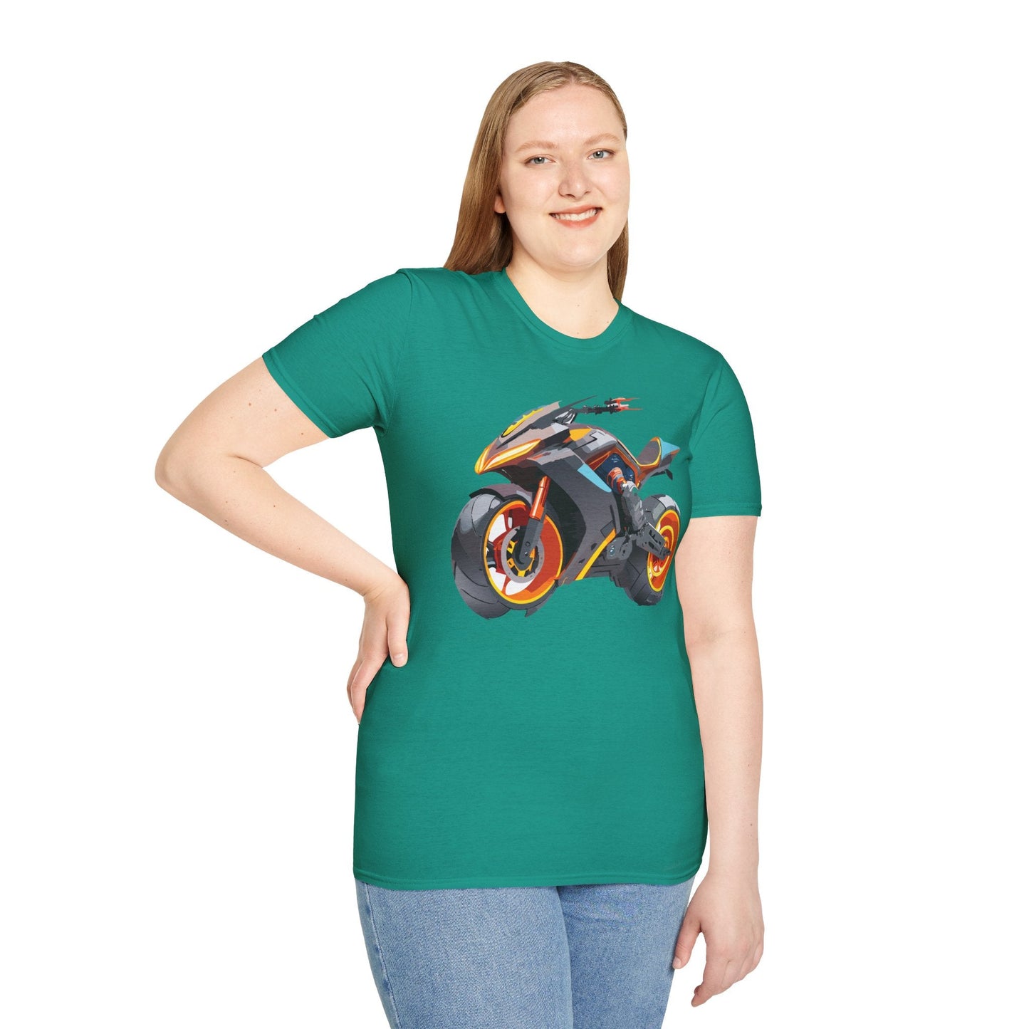 Unisex Bike T Shirt With Motorcycle Graphic MTB Tee Cotton Softstyle Comfort For Riders
