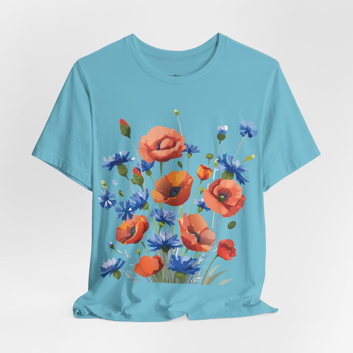Unisex Floral Shirt Floral Print Tee Lightweight Breathable Fabric Short Sleeve Casual Wear
