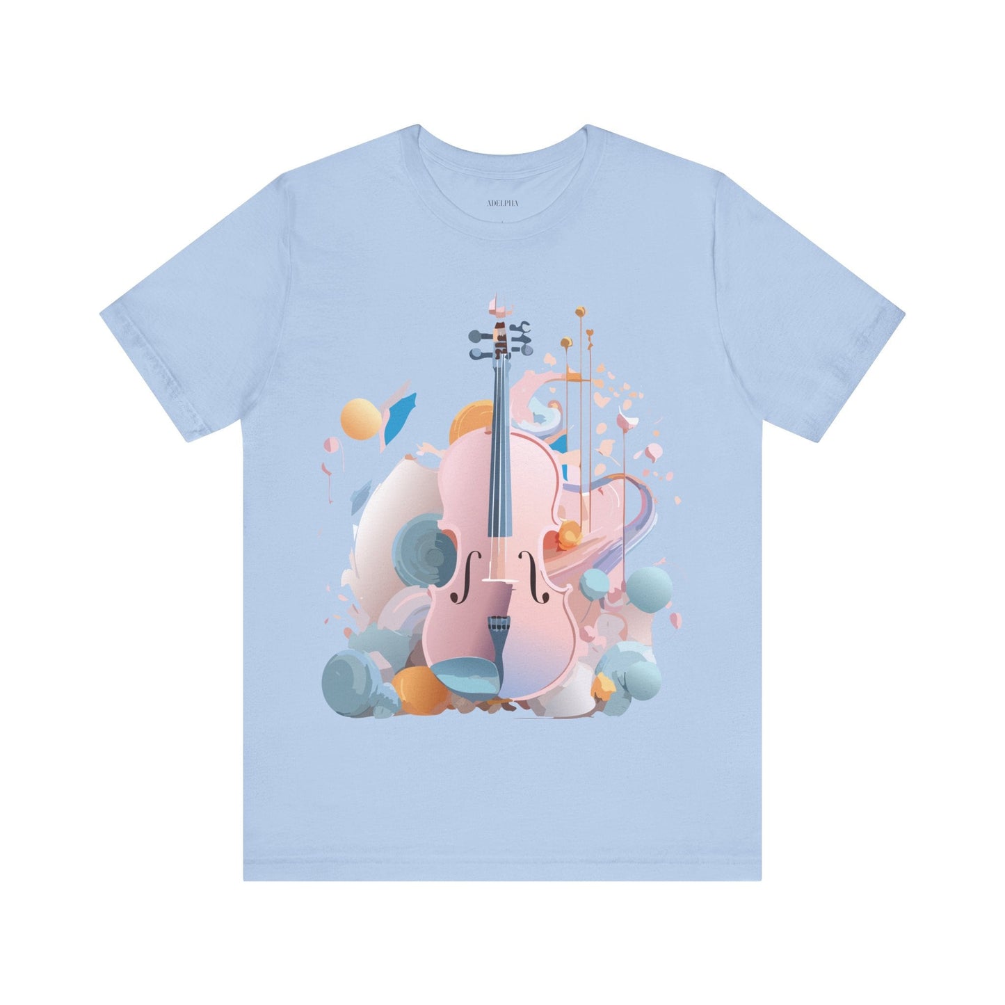 Music Graphic Unisex 100 Cotton Vintage Art with Musical Elements Tee 16