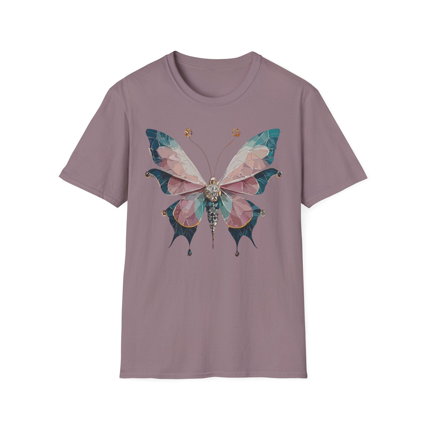 Butterfly Shirt Unisex T Shirt Monarch Print Gildan Softstyle 64000 100 Percent Ring Spun Cotton