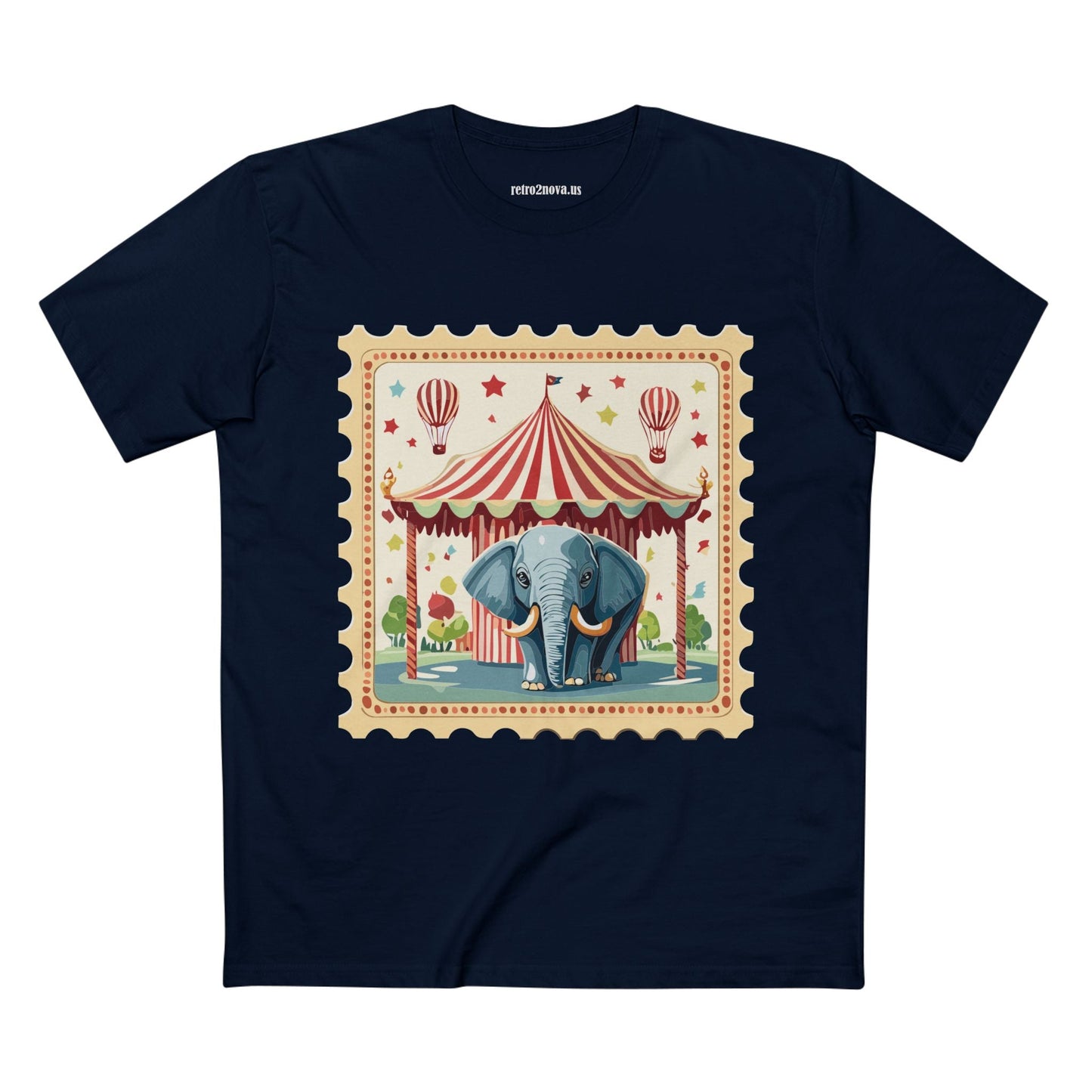 Retro2Nova Stamp Shirt Postage Stamp Art Design Unisex Premium Cotton Tee From Our Art Collection